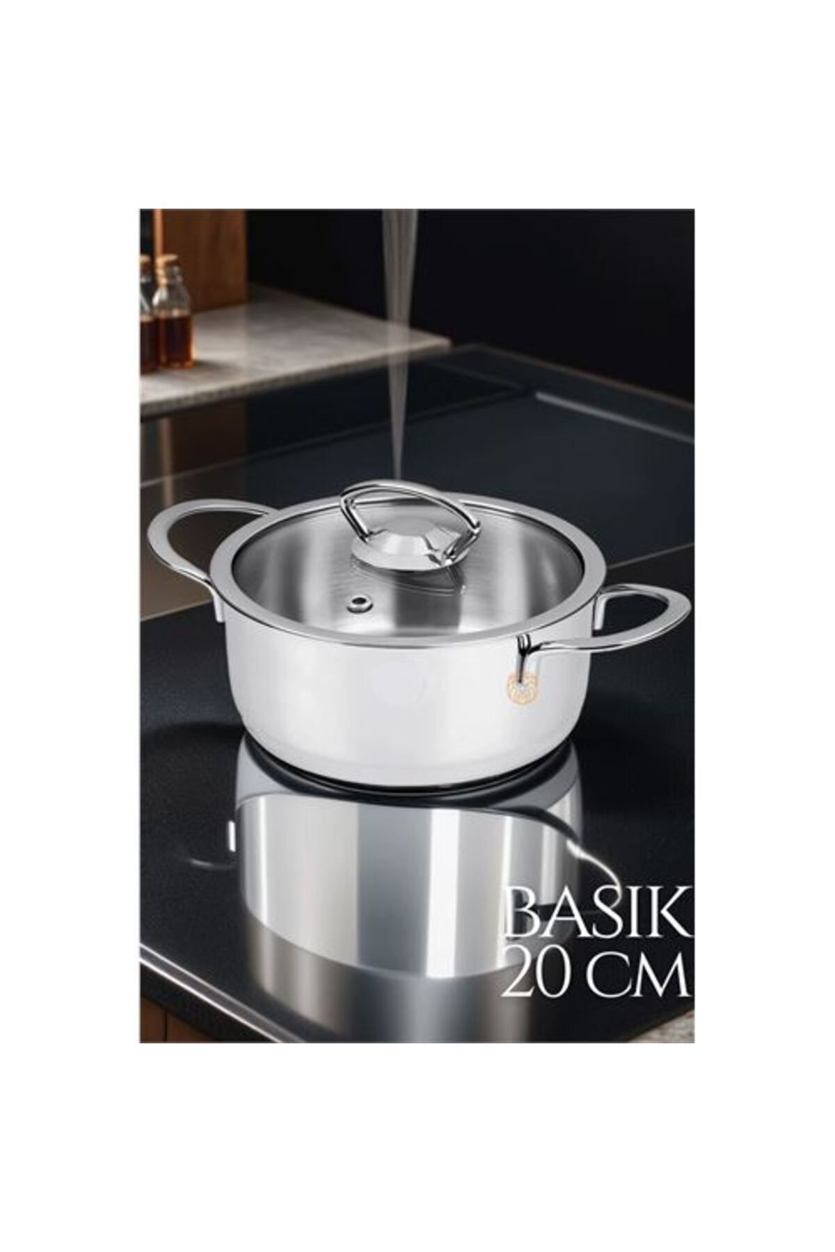 Lokal Marketing Paslanmaz Çelik Tencere 20 cm - LKM9955-9818