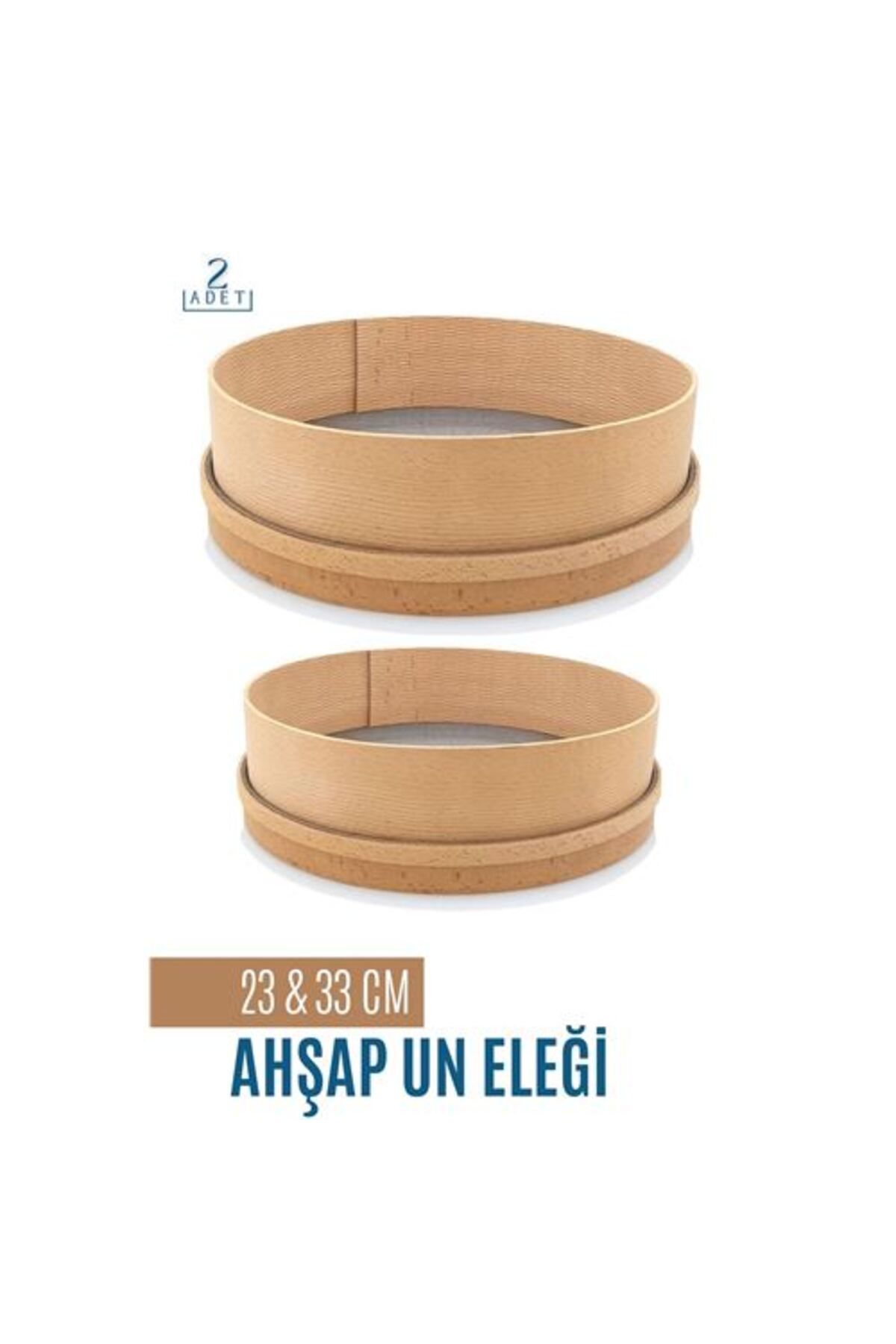 Lokal Marketing Ahşap Un Eleği 23 ve 33 CM 2 li Set - LKM6277-9008