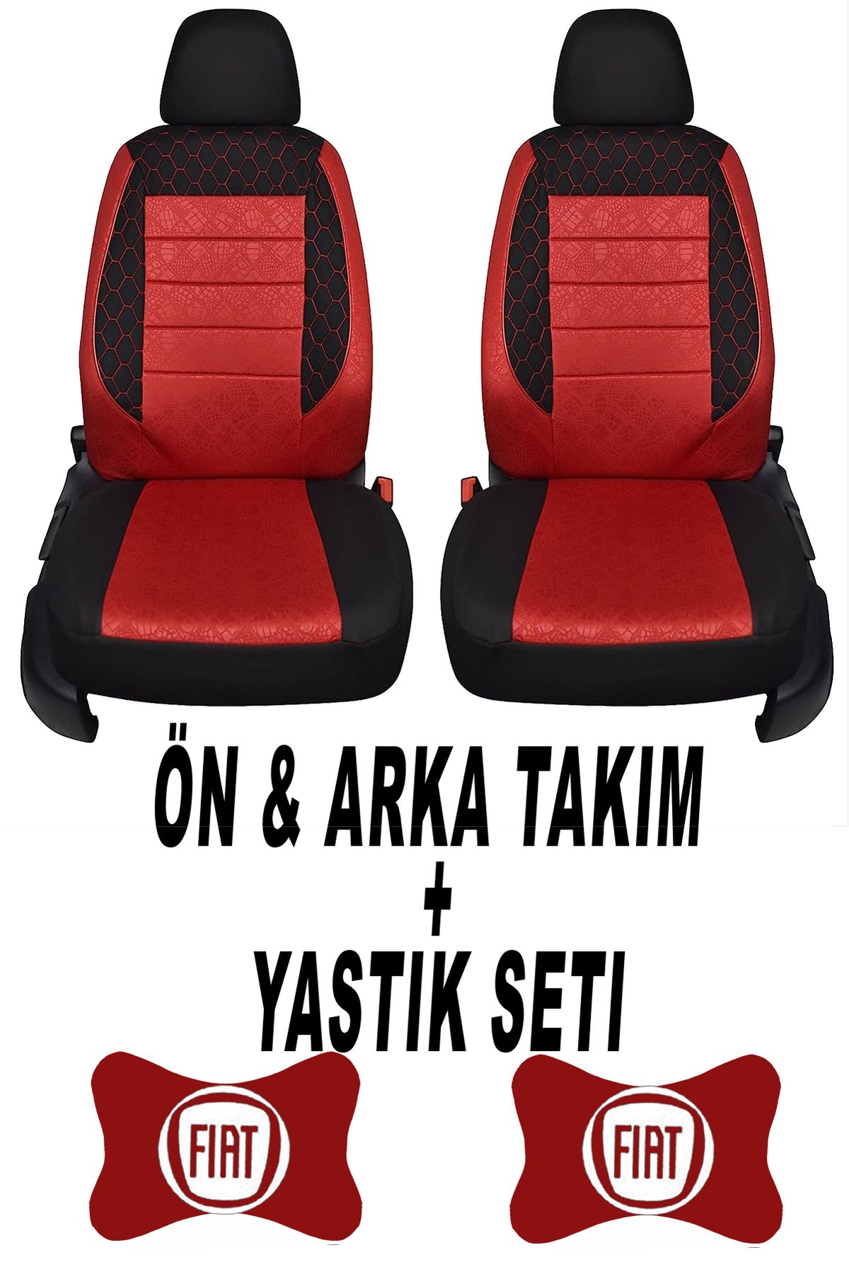 1araba1ev Oto Koltuk Kılıfı Fiat Ön Arka Takım + 2 Adet Boyun Yastığı Seti