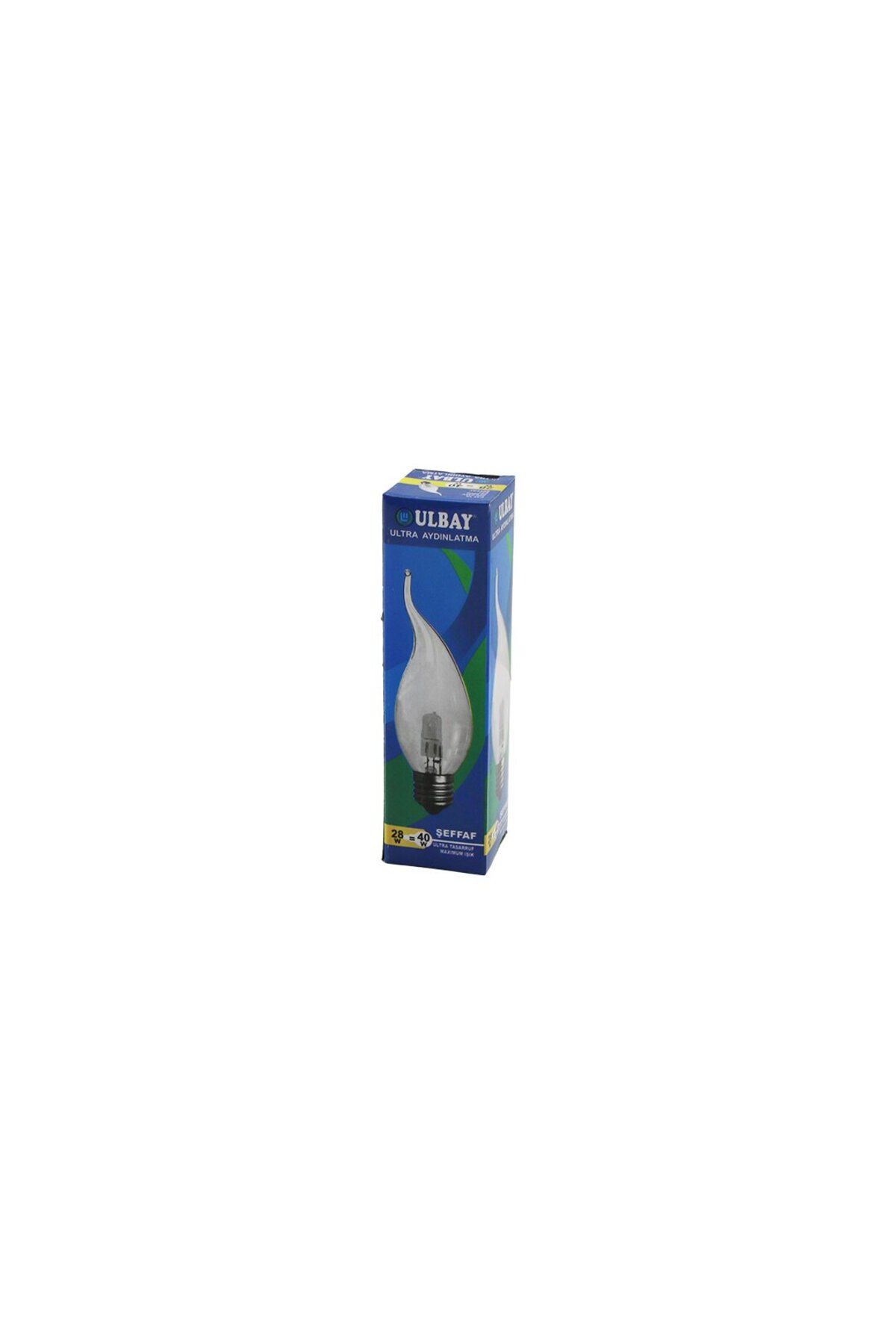 Findit ULBAY HALOJEN 28W=40W E27 ŞEFFAF - KIVRIK SARI RENK MUM AMPUL (2818)