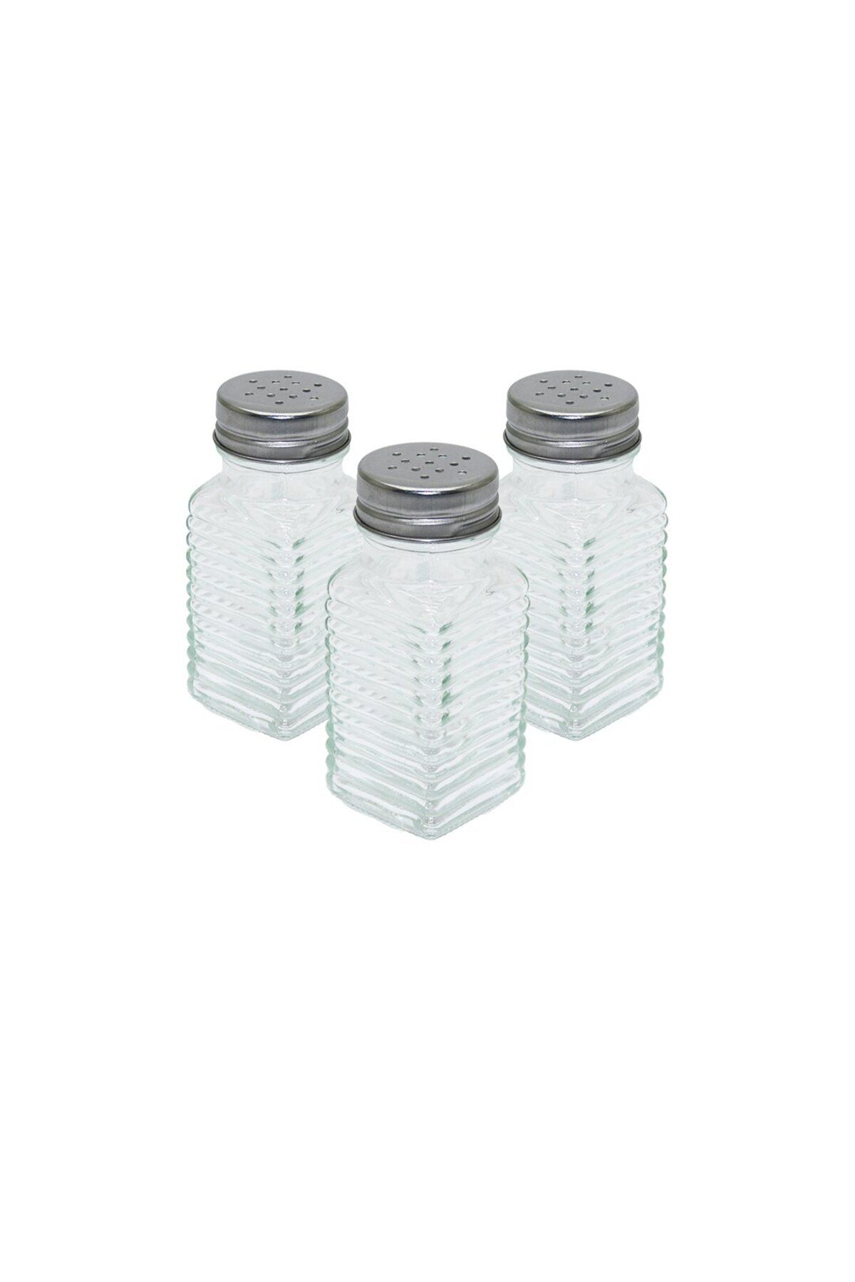İklimStore ORTA CAM TUZLUK - BAHARATLIK METAL KAPAKLI (5131)