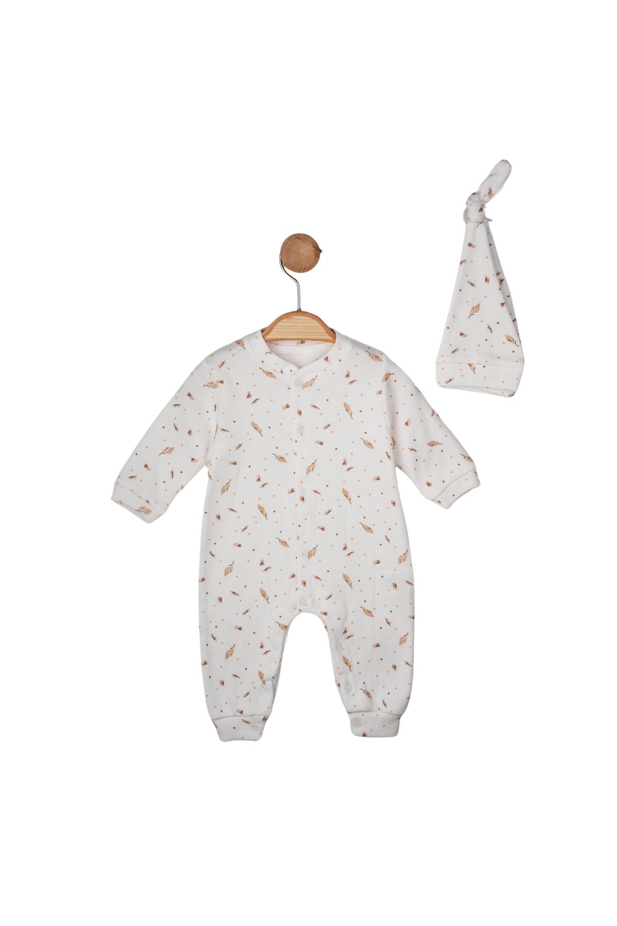 colbi baby Kaşkorse Yaprak Desenli Bebek Tulum