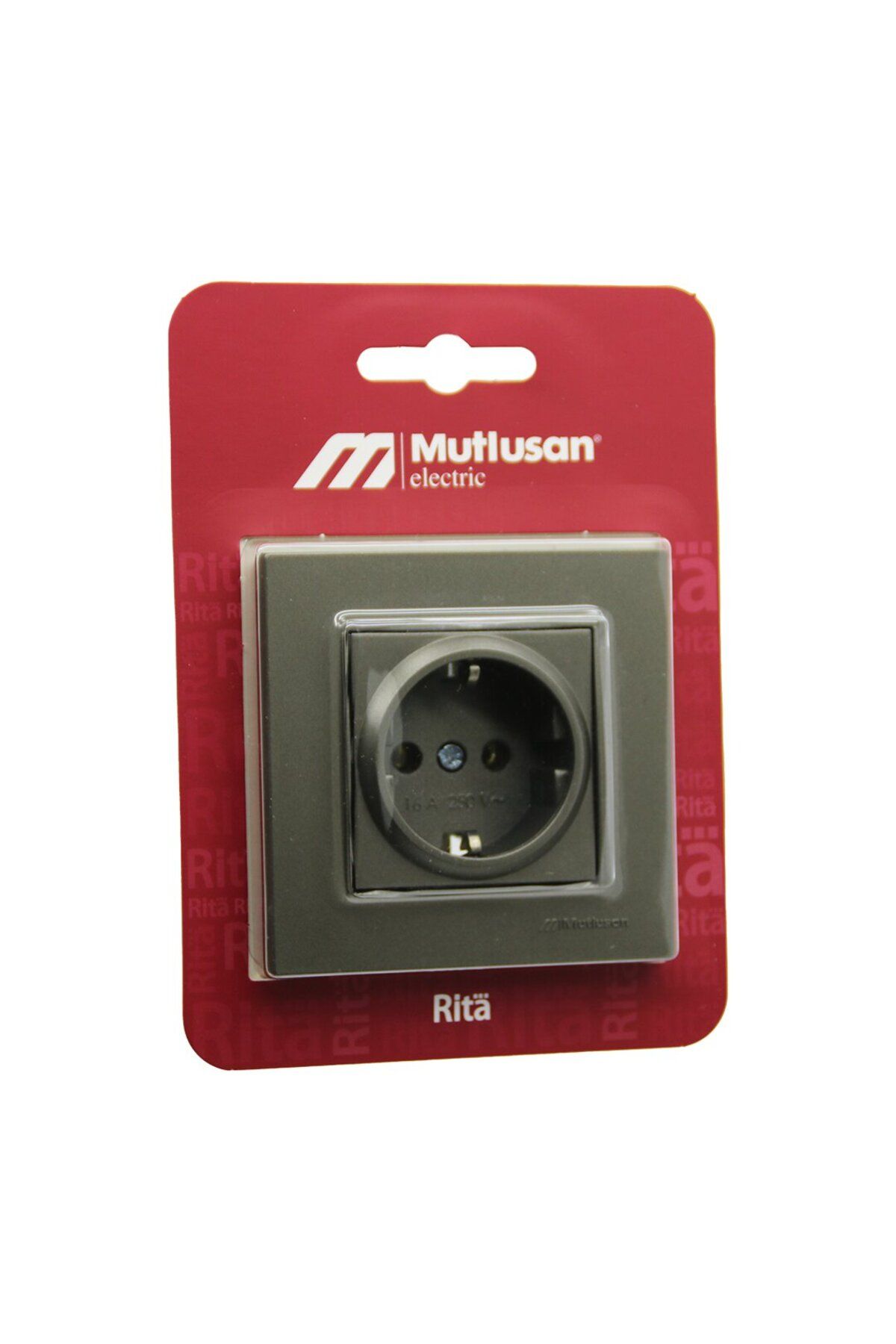 İklimStore MUTLUSAN RİTA-2220 600 0286B BLİSTERLİ - KARTLI ANTRASİT - TOPRAKLI PRİZ ÇERÇEVELİ (5131)