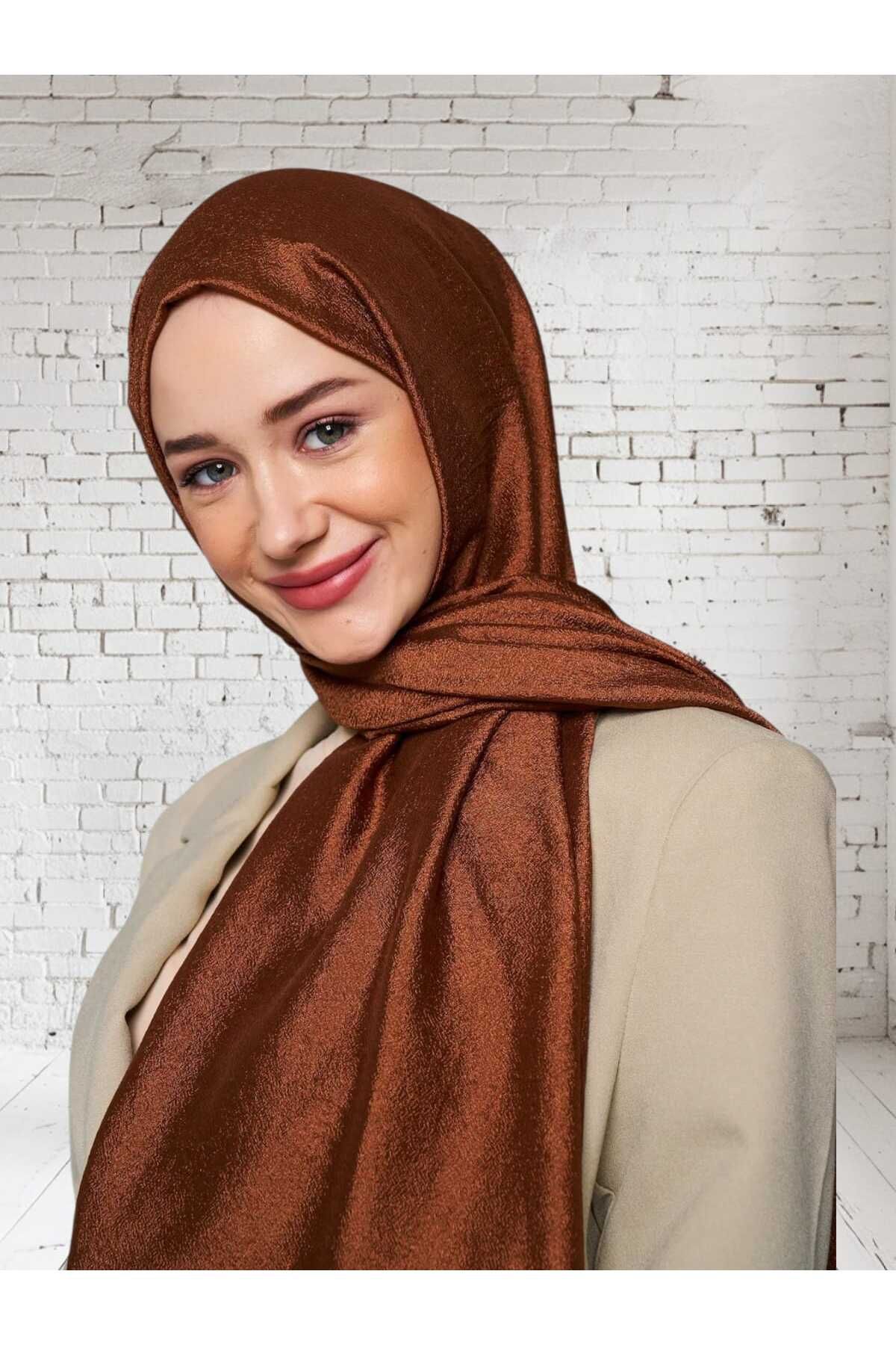 Freeista Kahverengi Abiye Şal Parlak 2506663407