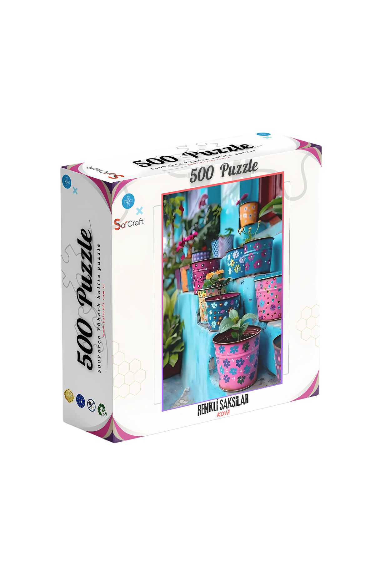 Soi Craft 500 Parça Puzzle Renkli Kova Saksılar