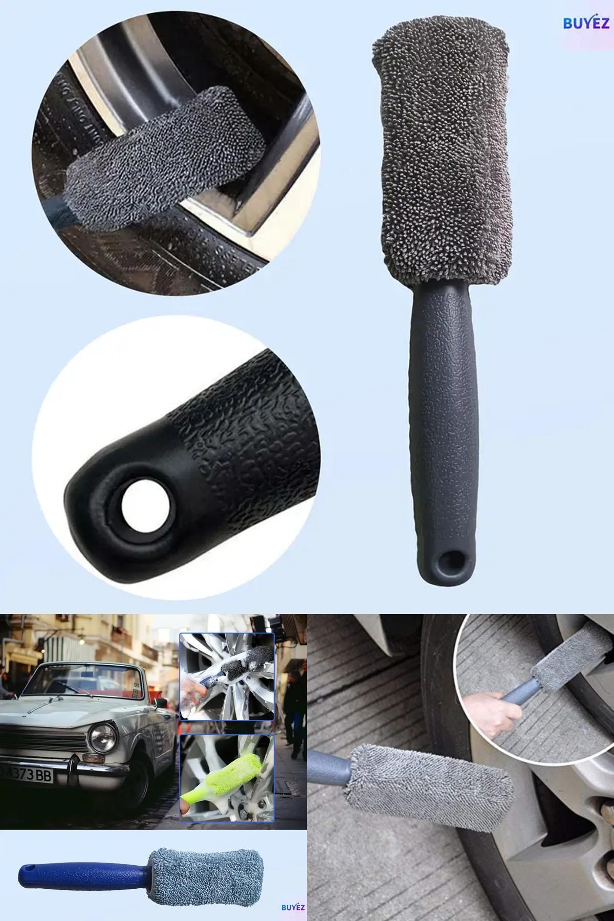 Midday 2 Adet Otomobil Jant Lastik Fırçası Zorlu Kirler İçin Süper Yumuşak Mikrofiber Gücü Jant Temizleme