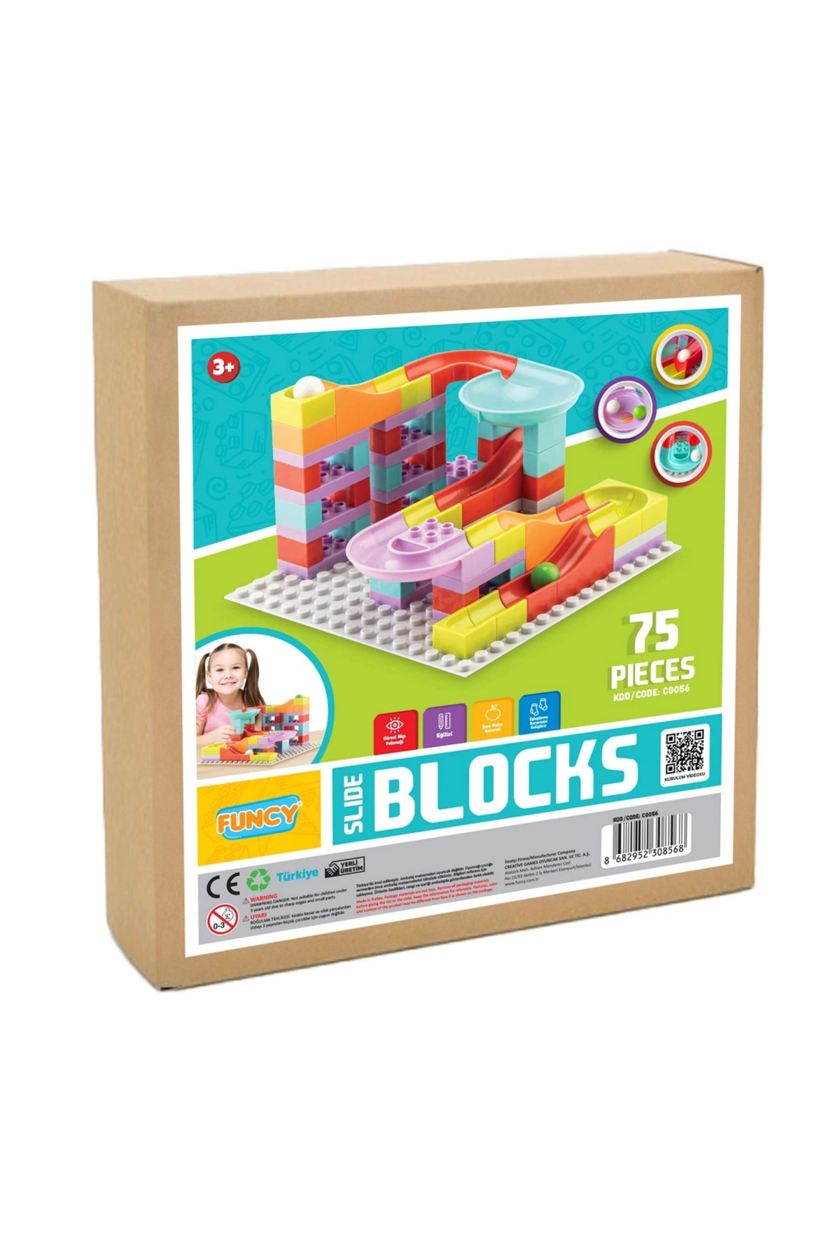 NEWBRENDHOME Öğretici Eğitici Oyuncaklar Slide Blocks 75 Parça Kız Erkek Çocuk Oyuncak fotoğrafı 3 (önizleme)