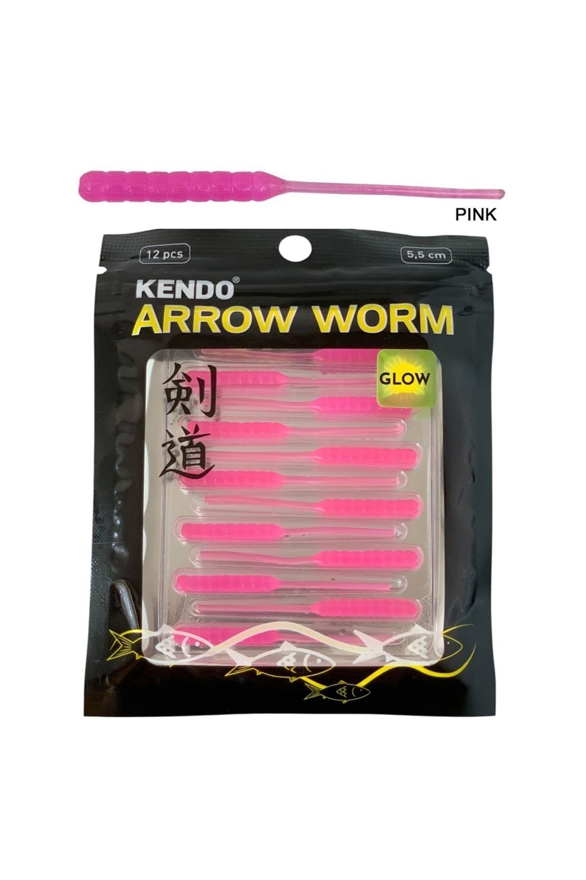 Kendo Arrow Worm Lrf Silikonu 5.5cm (12'li Paket) Karides Kokulu Pink