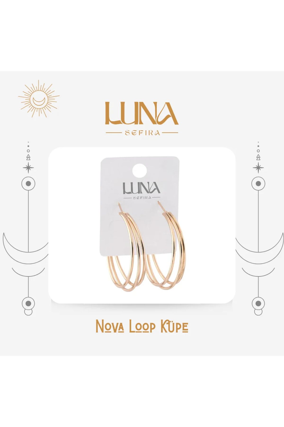 Luna Sefira Nova Loop Küpe Gold