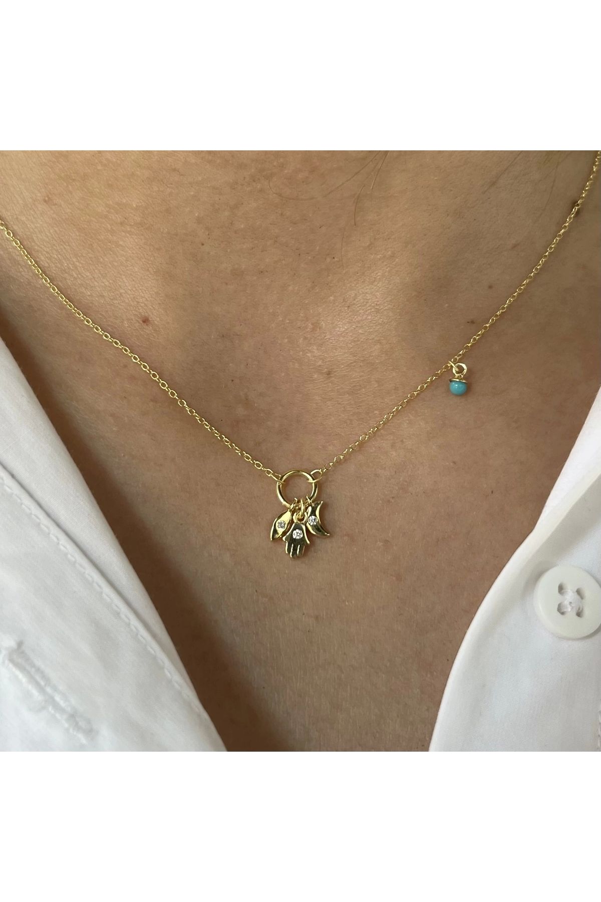 Vintagezegeni Mini Bereket Fatma Ana Kolye I 925 Gümüş