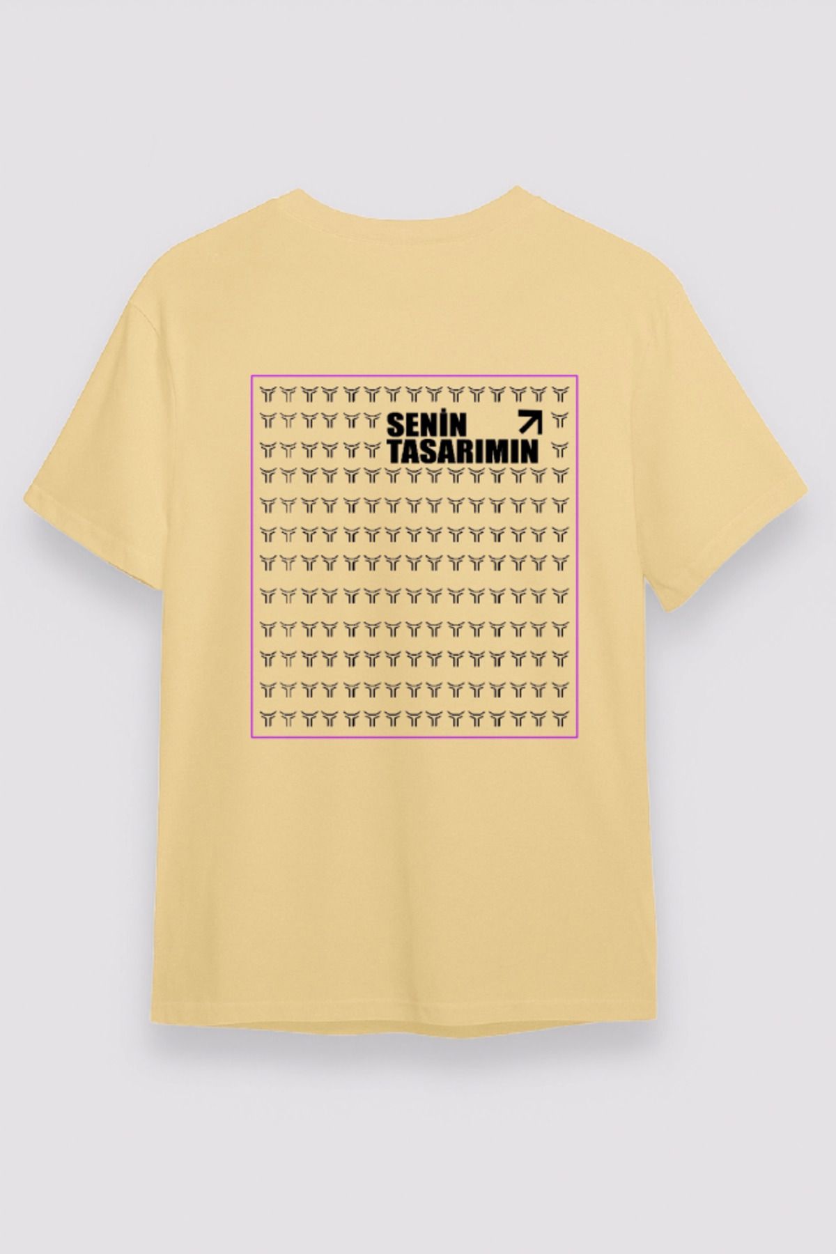 Edolika 24/1 Düz Arka Sizin Tasarımınız Oversize T-shirt - Bej