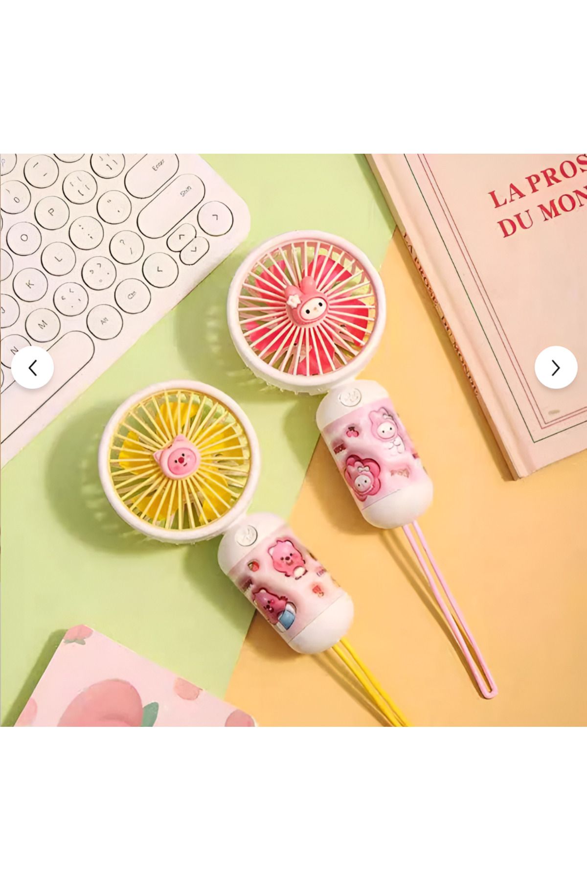 ARELL TEKNOLOJİ Arell Teknoloji Sevimli El Fanı USB Şarjlı Silikon Tutacaklı Mini Fan