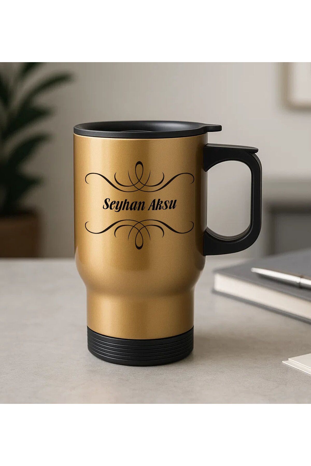 Bk Gift Kişiye Özel İsimli Kulplu Gold Çelik Bardak Termos Mug 450ml-6, Sevgiliye Hediye, Arkadaşa H
