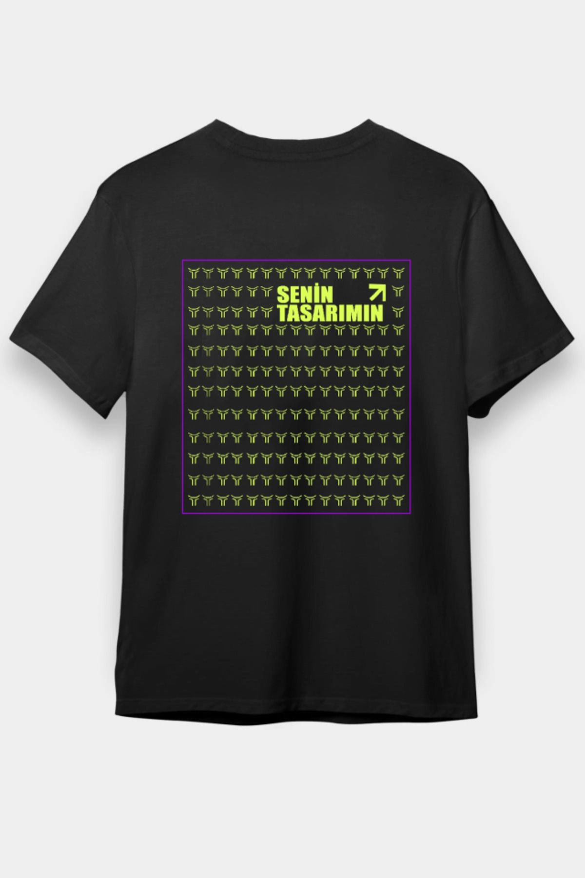 Edolika 24/1 Düz Arka Sizin Tasarımınız Oversize T-shirt - Siyah