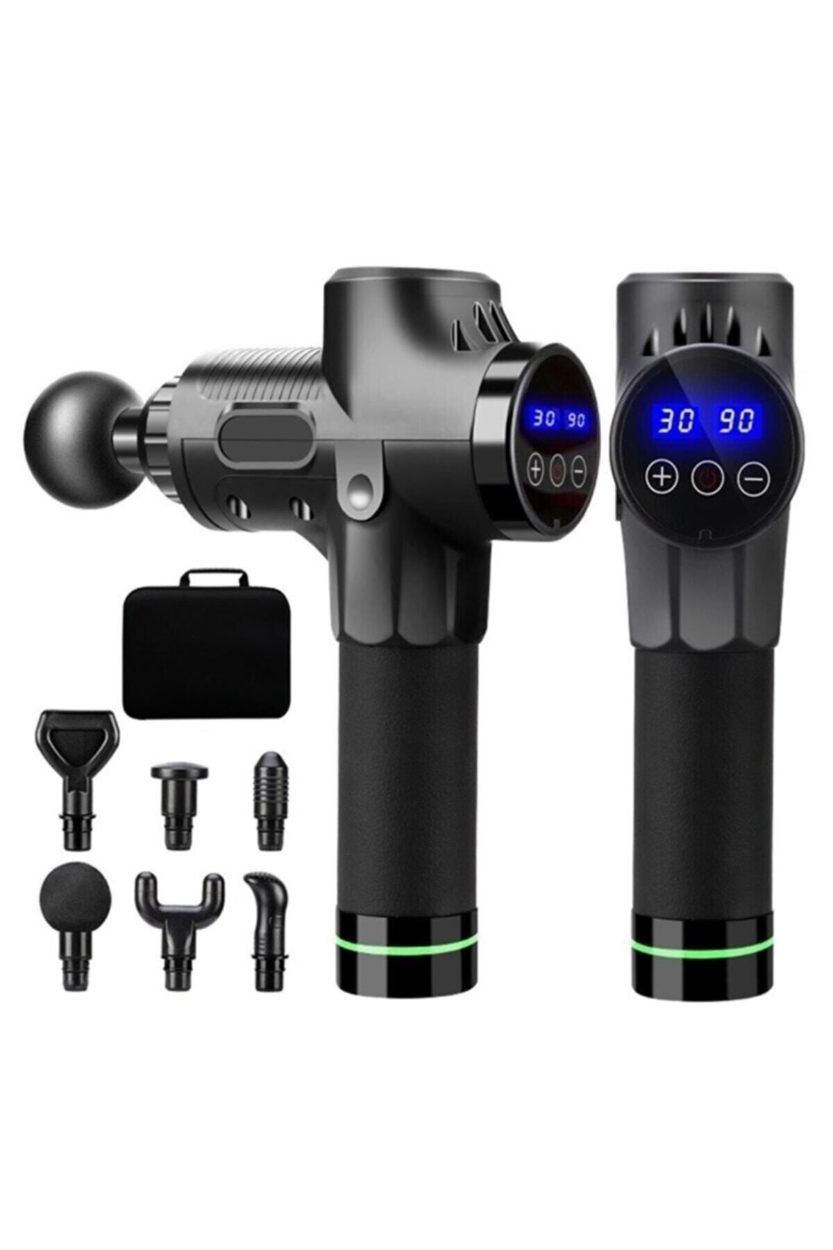 AboutThePerfect Lcd ekranlı profesyonel masaj tabancası 30 Sv, 6 başlıklı, yüksek performanslı egzersiz aleti