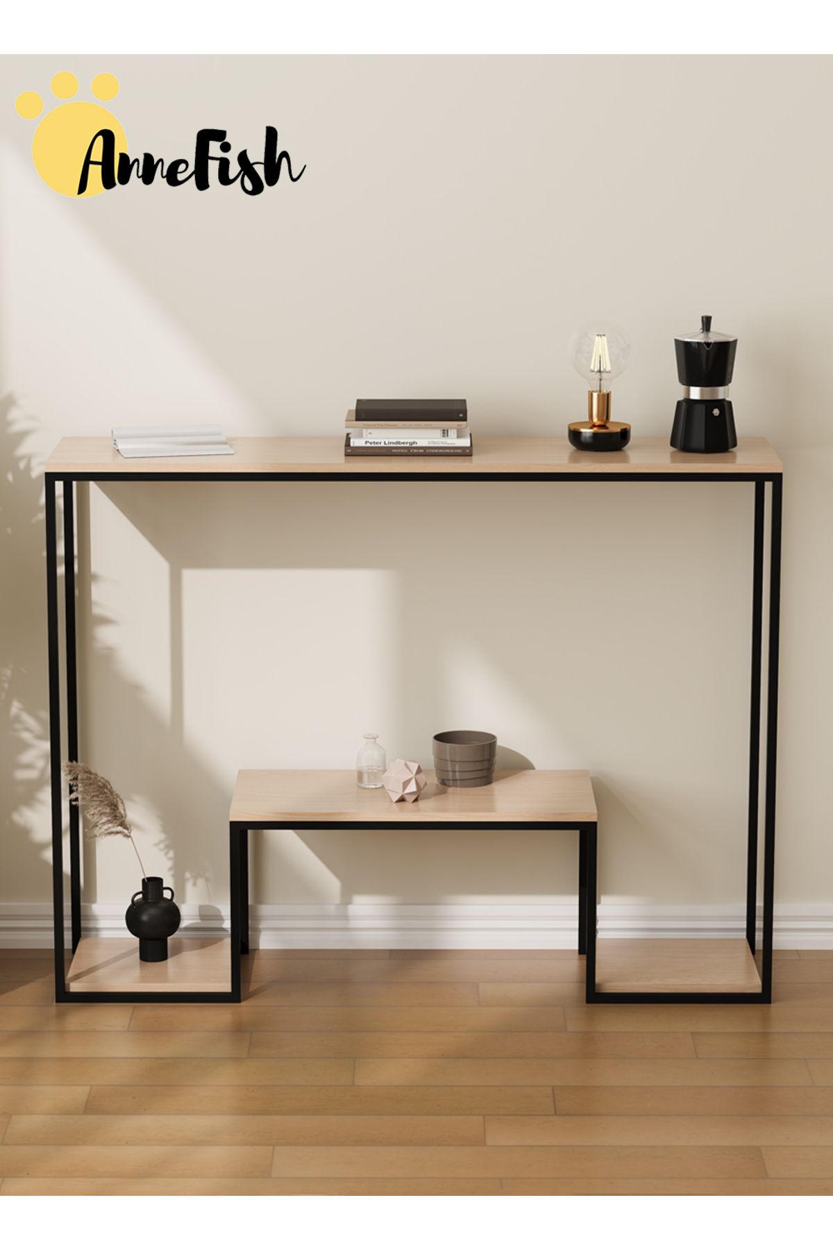 AnneFish-120*30*80cm 3Tier Console Sofa Table with Storage Shelf and Entryway Table Couch Hallway Entrance 3