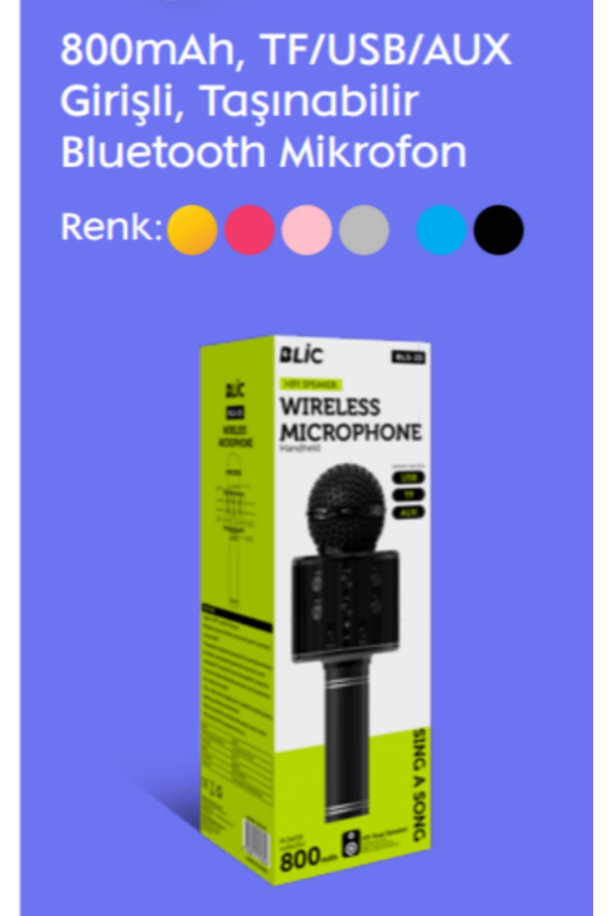 Aydoganticaret44 Bls25 Bluetooth Hoparlö Mikrofon Ses Bombası Ses Radyolu Mikrofon Sd Kart-usb