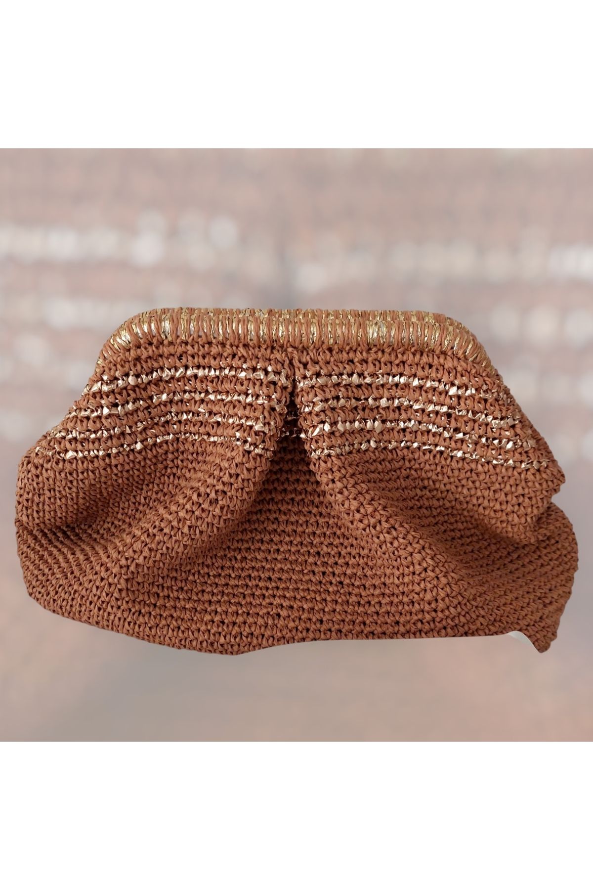 GUENBAG Hasır burslu clutch / el çantası