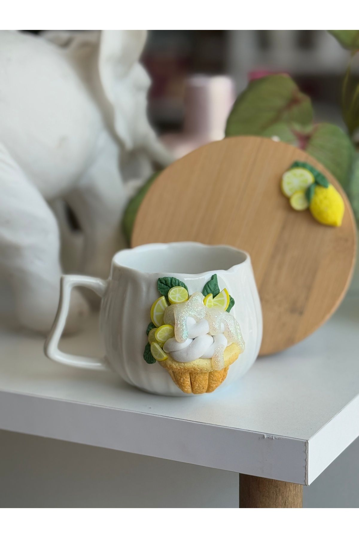 betonfikirler Limon Dilimli Cupcake Türk Kahvesi Fincanı (1ADET)