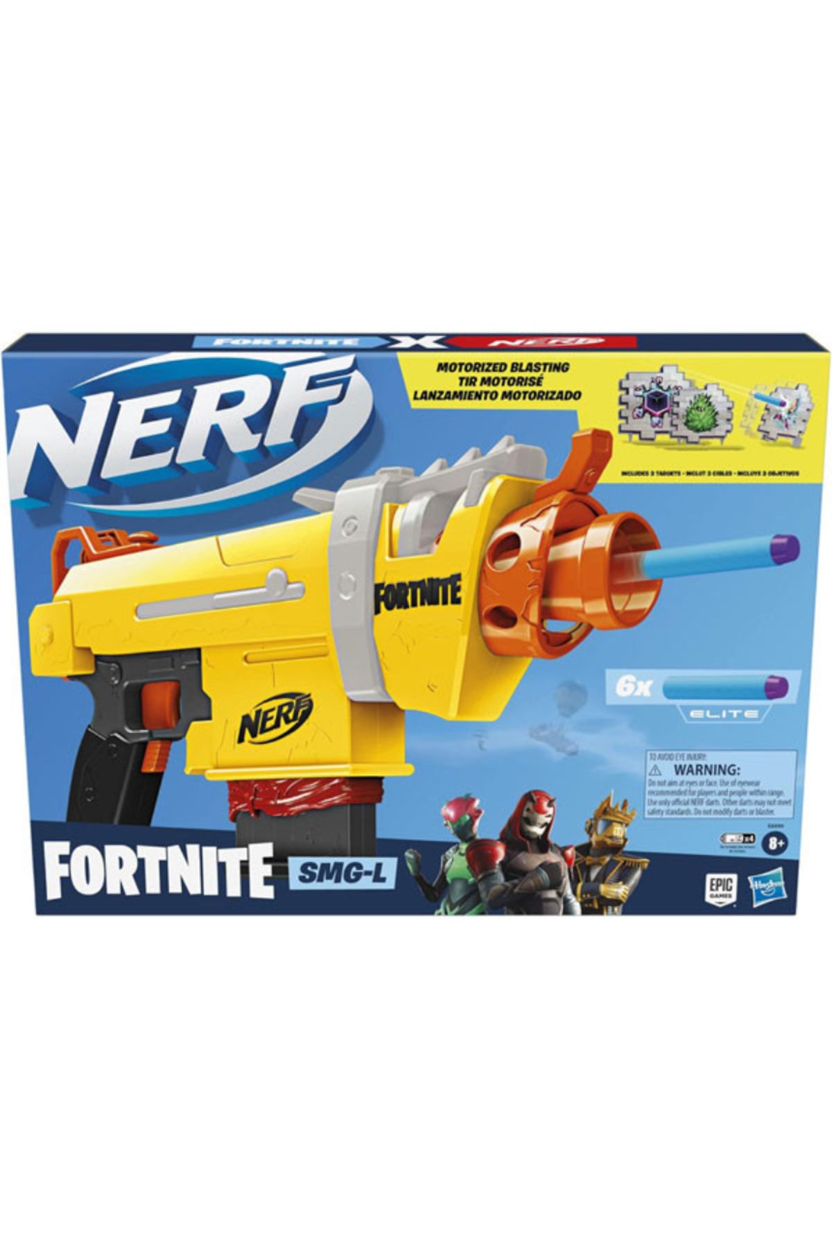 Hasbro-Nerf Fortnite SMG-L Blaster with 6 projectiles 1