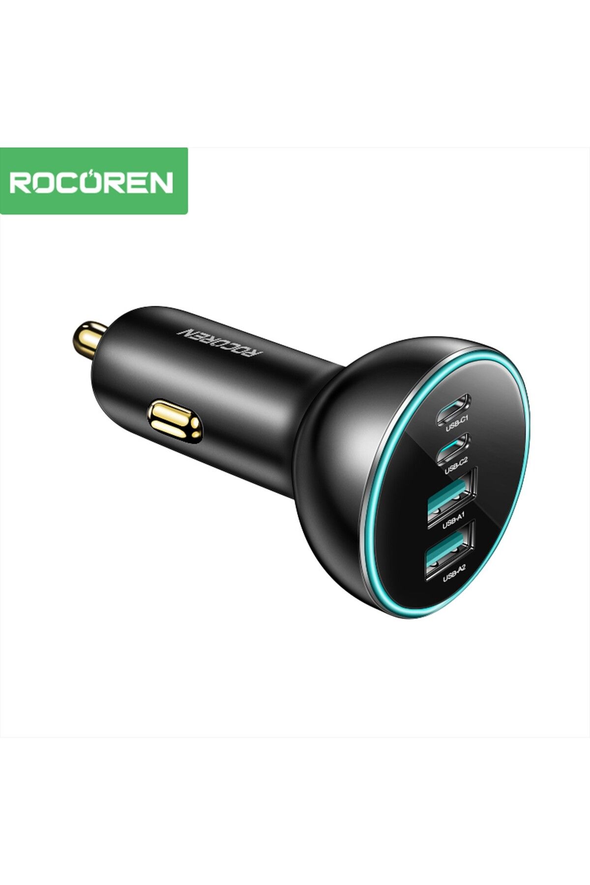 Rocoren 70W 4 Portlu 2*Type-C 2*USB-A LED Işıklı Araç içi Hızlı Şarj Cihazı