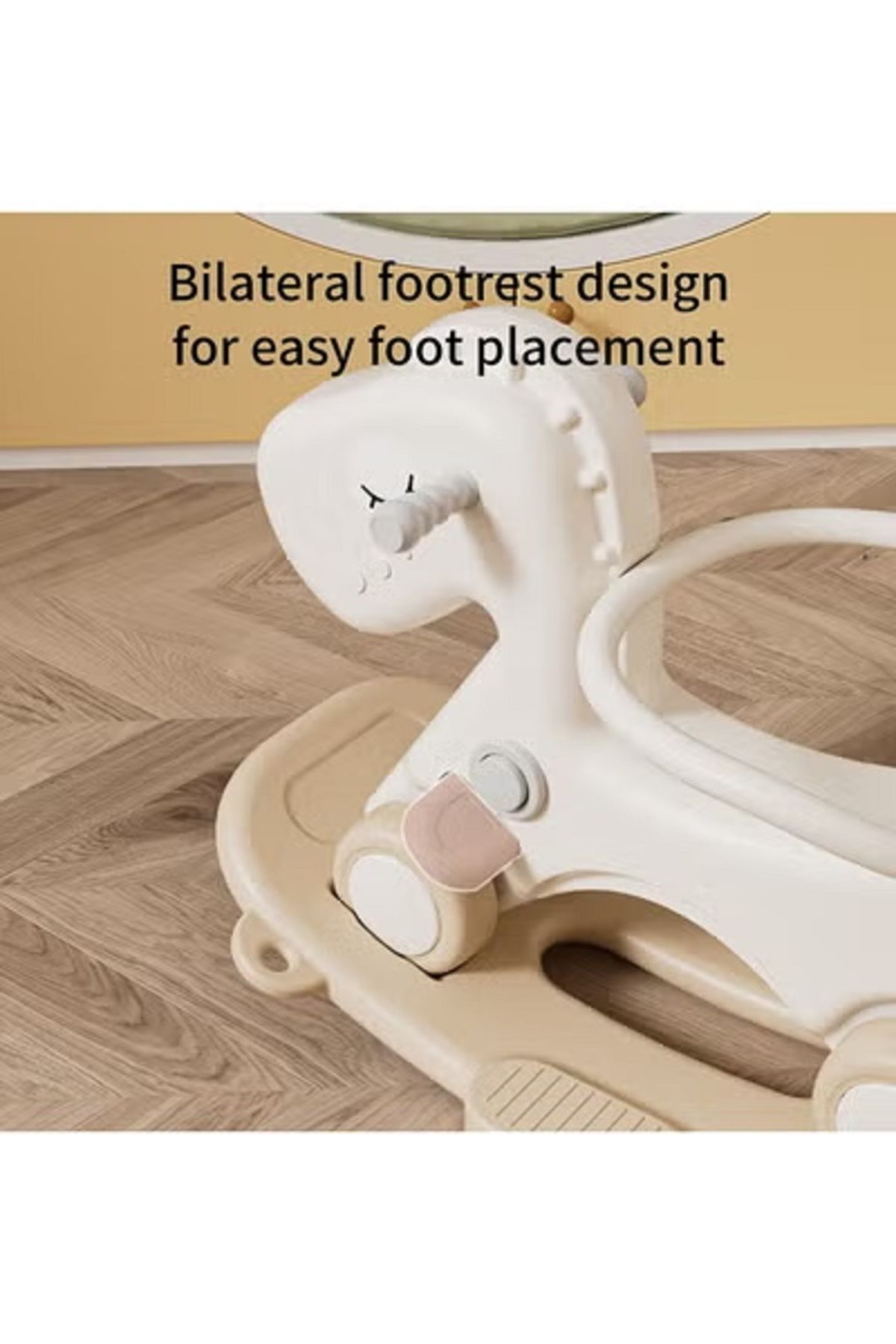 FULLJOY-Rocking Horse with Backrest for Toddlers with Detachable Balance Board and Footrest 3 in 1 4
