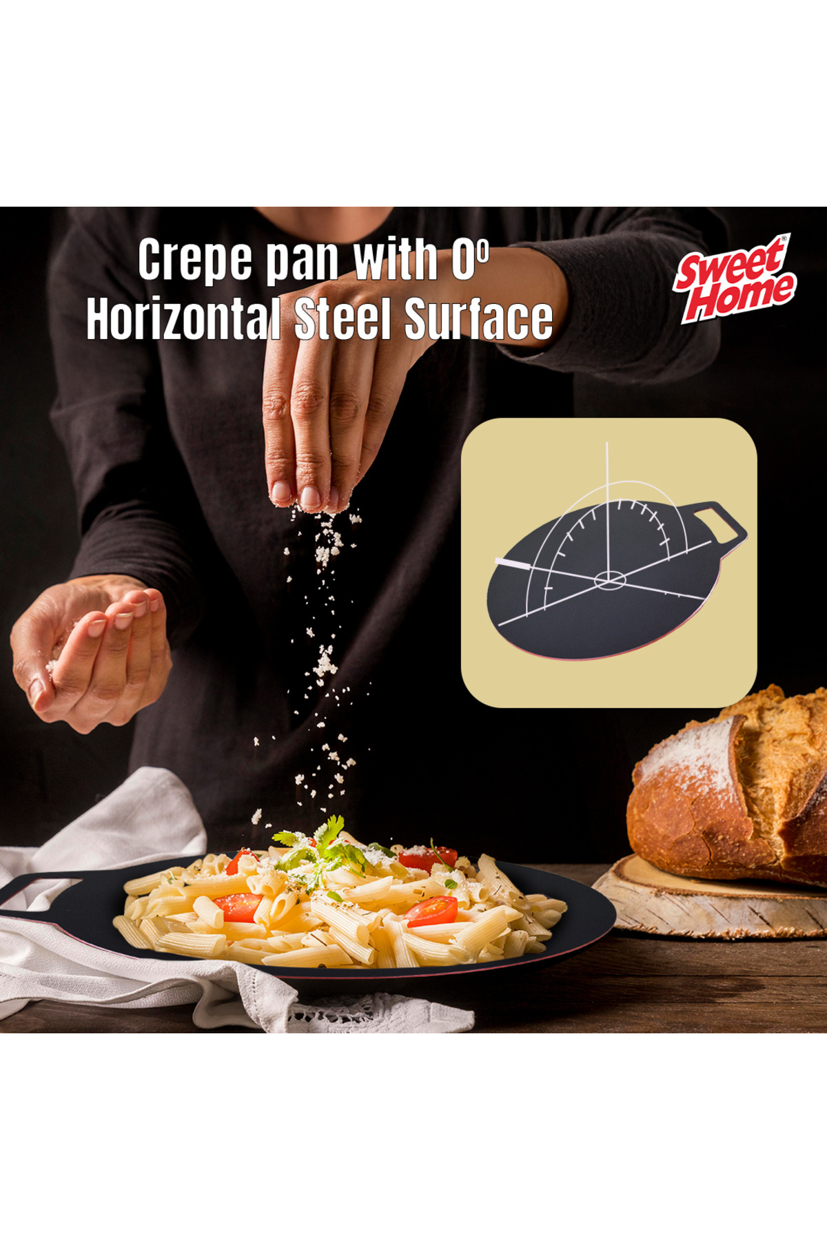 صينية كريب مسطحة غير لاصقة مقاس 35 سم، صينية ألومن...