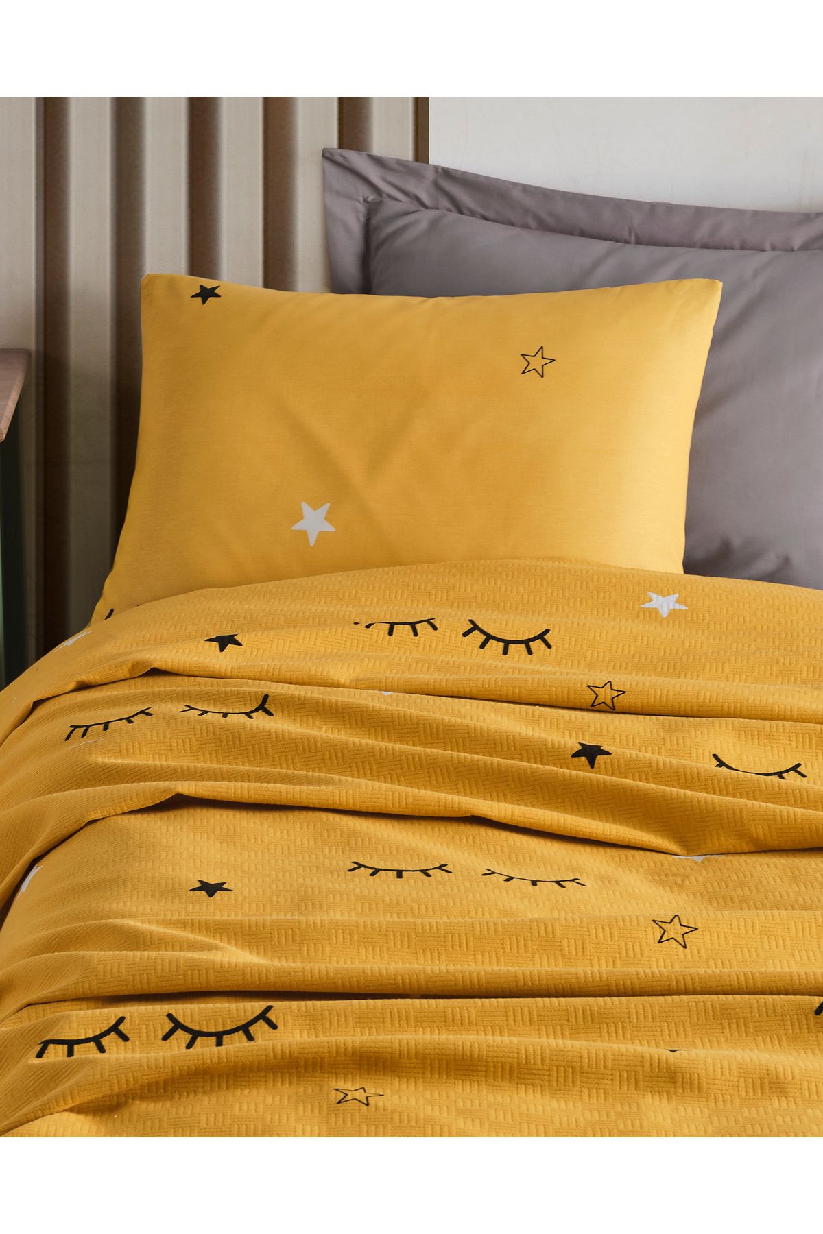 Eponj Home Doğal Pike Baskılı Kids 140x230cm Dide Sarı