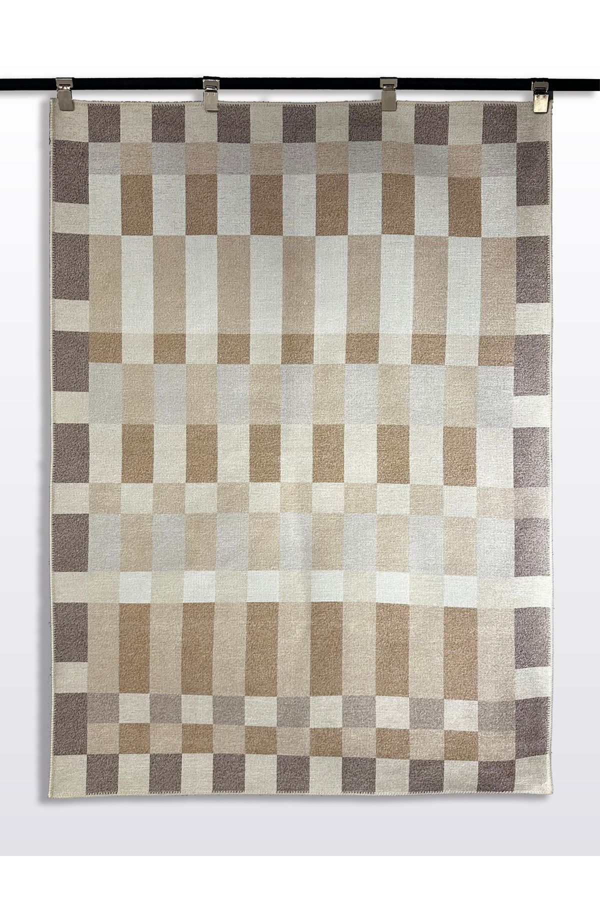 kilim home Bej kahve tonlu Geometrik desenli Yıkanabilir Yumuşak Salon Koridor Yolluk Halısı Mars2266