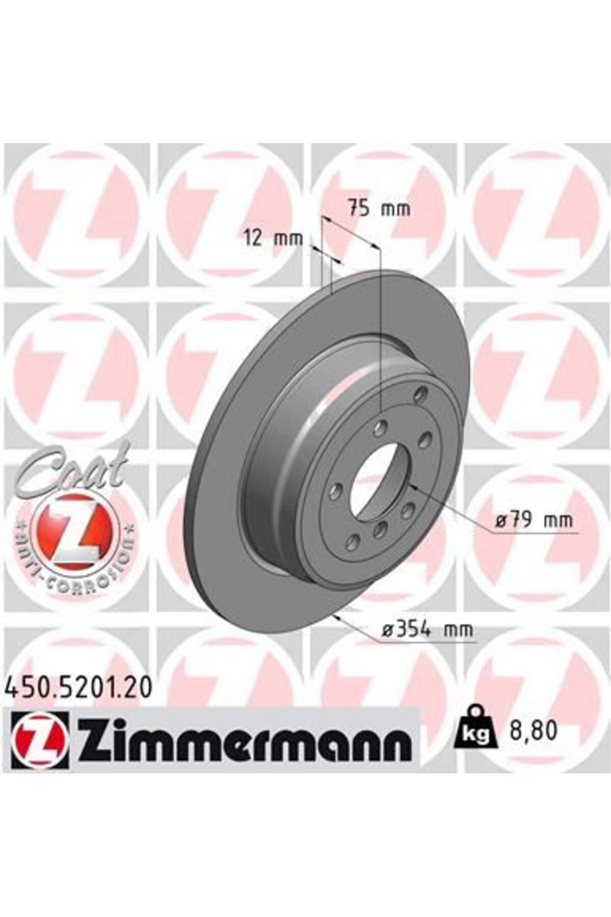 Zimmermann FREN DISKI ARKA RANGE ROVER 3 VOGUE L322 05 12