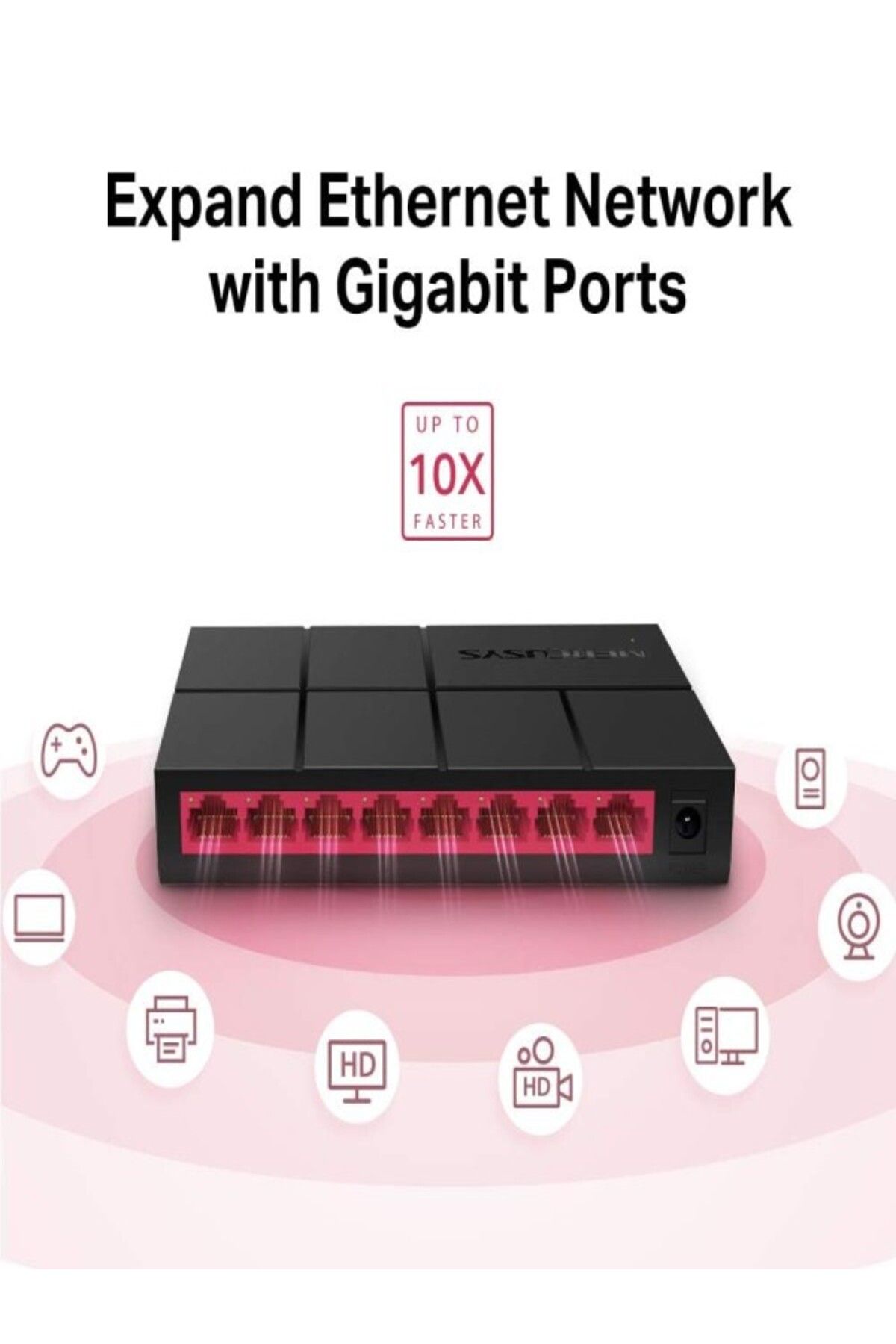 mercurys-MERCUSYS MS108G 8 Port Gigabit Network Switch, Gigabit Switch, Ethernet Splitter, 3