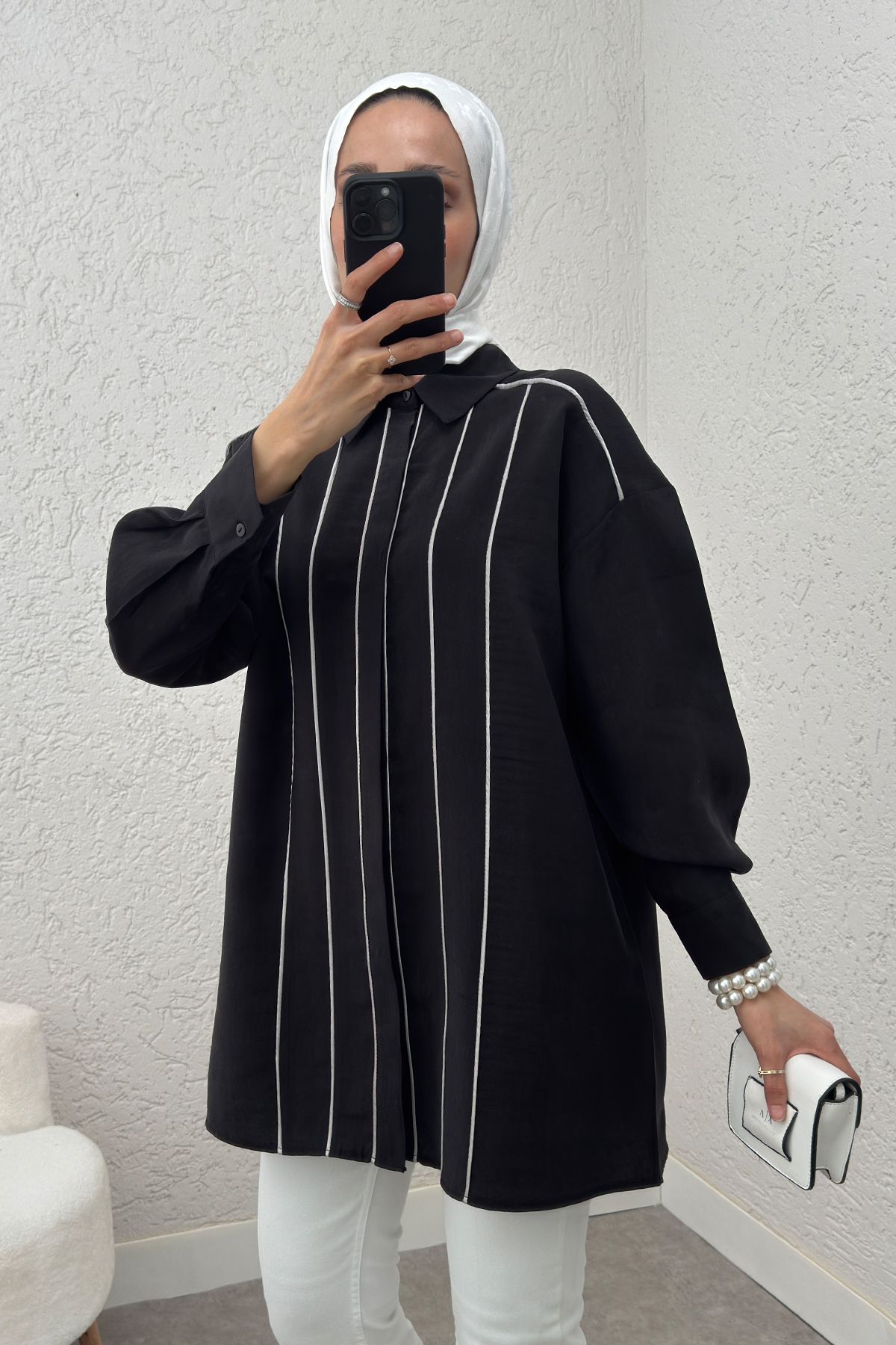 ALLMİRA FASHION Ara Biyeli Tesettür Gömlek