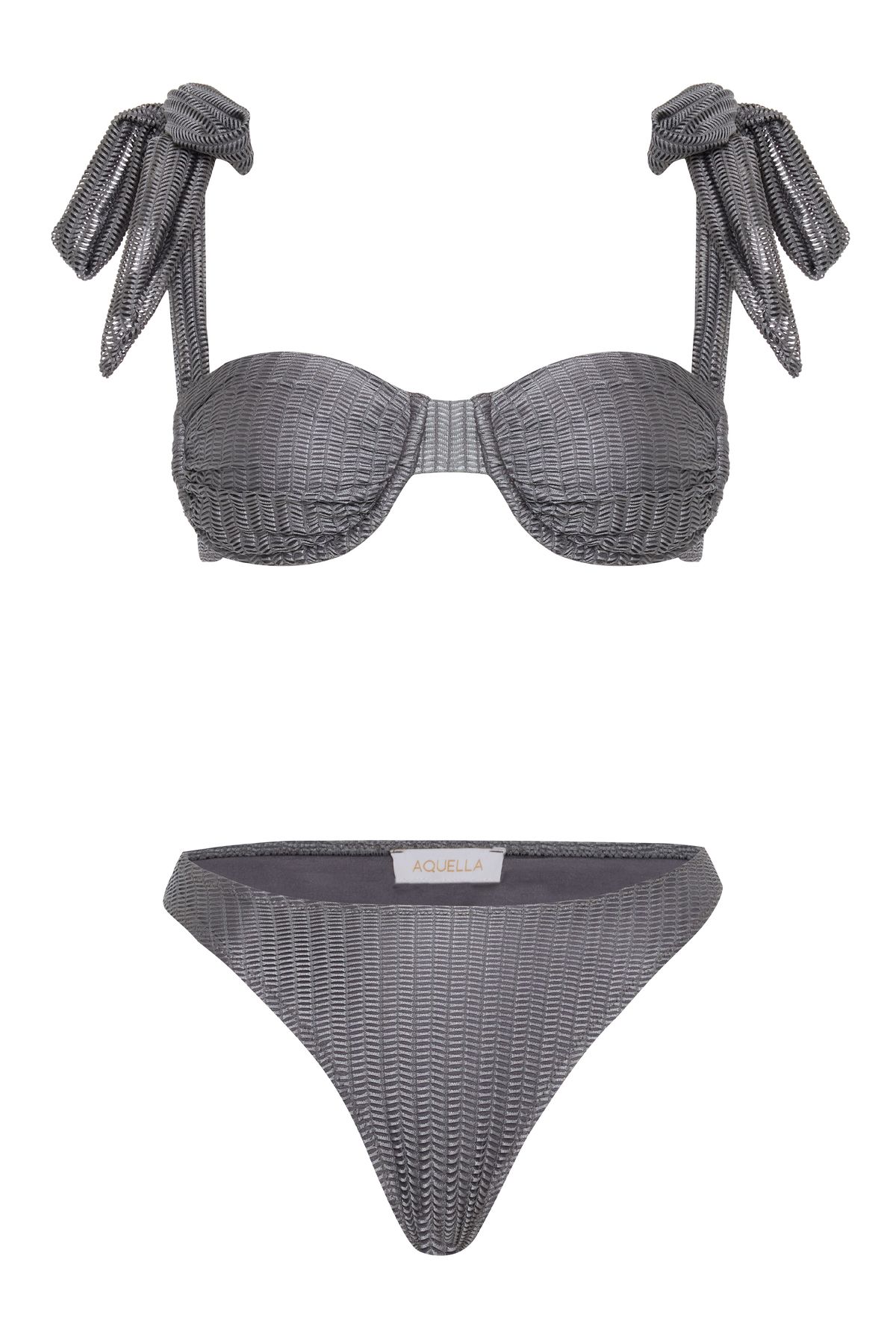 AQUELLA Balenli Antrasit Bikini Takım