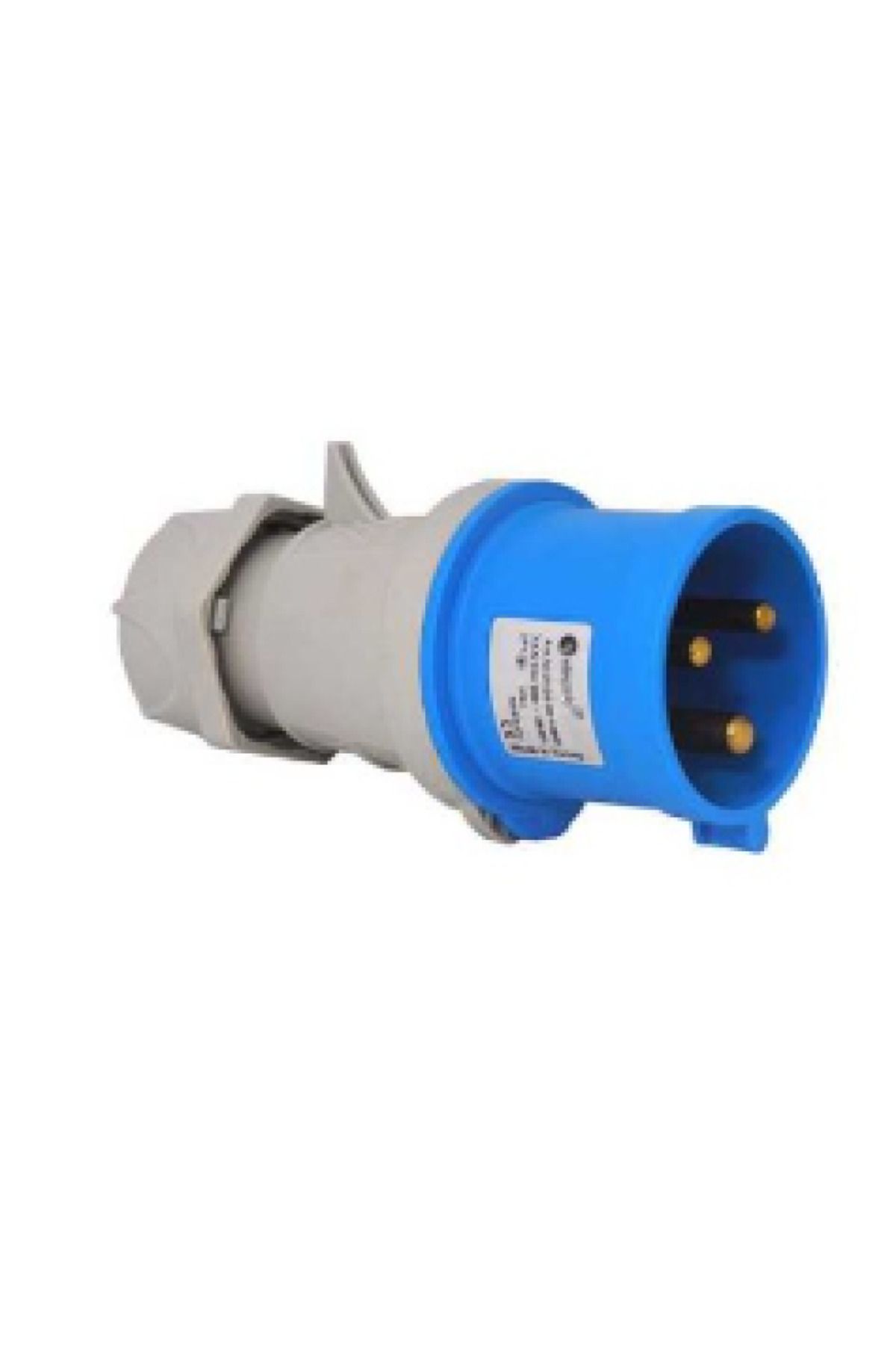 TP 3x16A / IP44 - Düz Fiş (Pasolu) Siyah