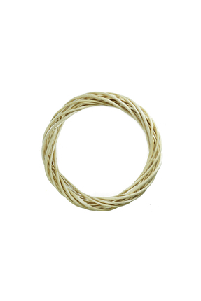 Prestij Boncuk Doğal Ahşap Bambu Verniksiz Kapı Süsü Çelengi 25 cm