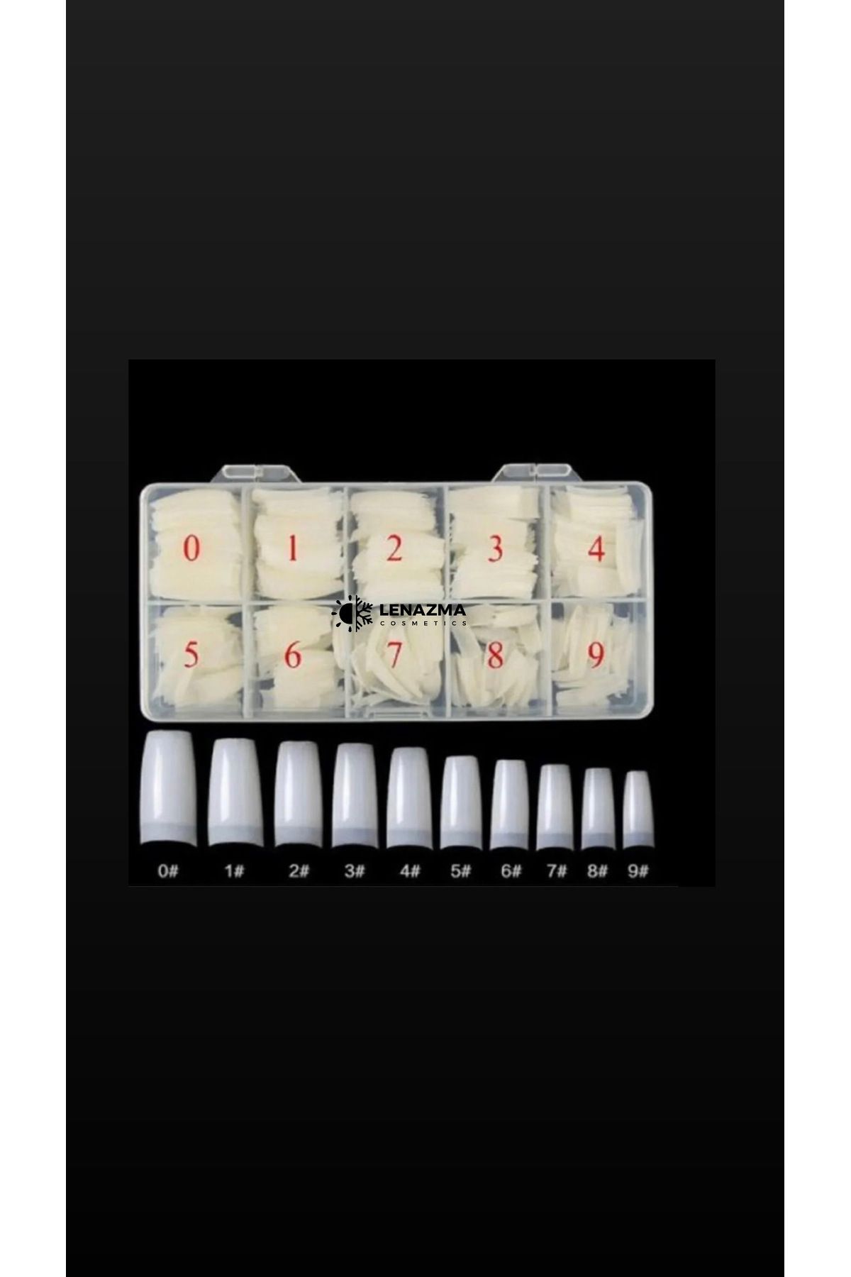 Lenazma COSMETICS 500 lü Protez Tips Tırnak Yarım Ay Kemik
