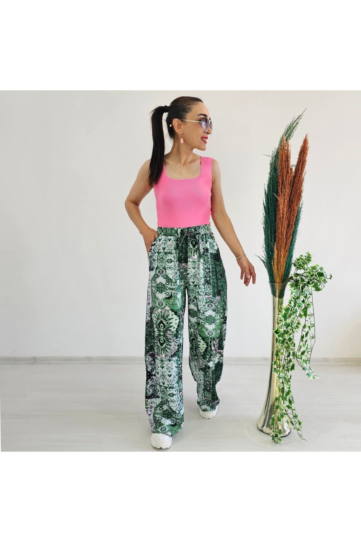 6 butik altı üstü butik Yeni Sezon Cepli Viskon Pantolon