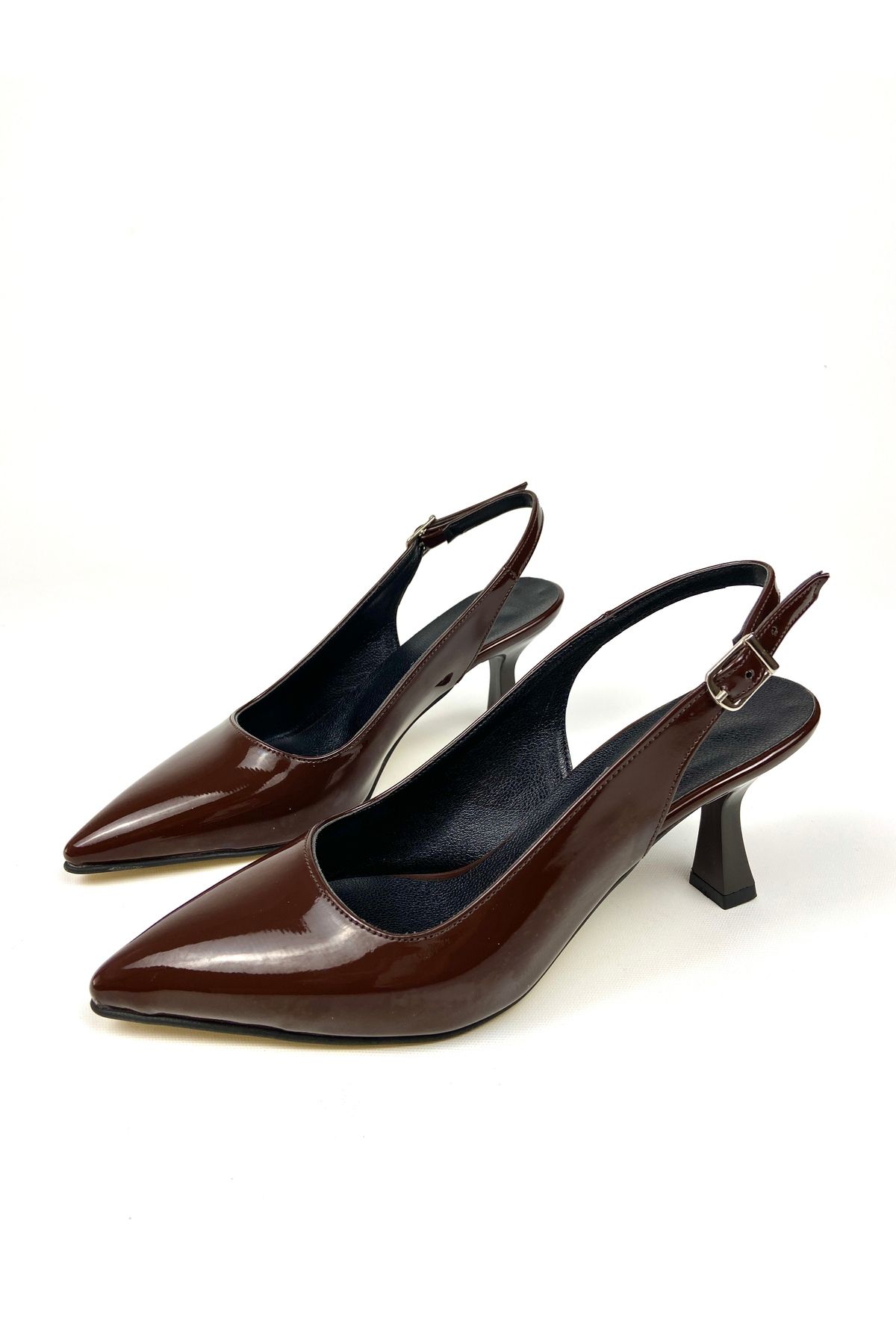 Gloriys Ayakkabı & Çanta Kahverengi rugan 6 cm topuklu ayakkabı 01492