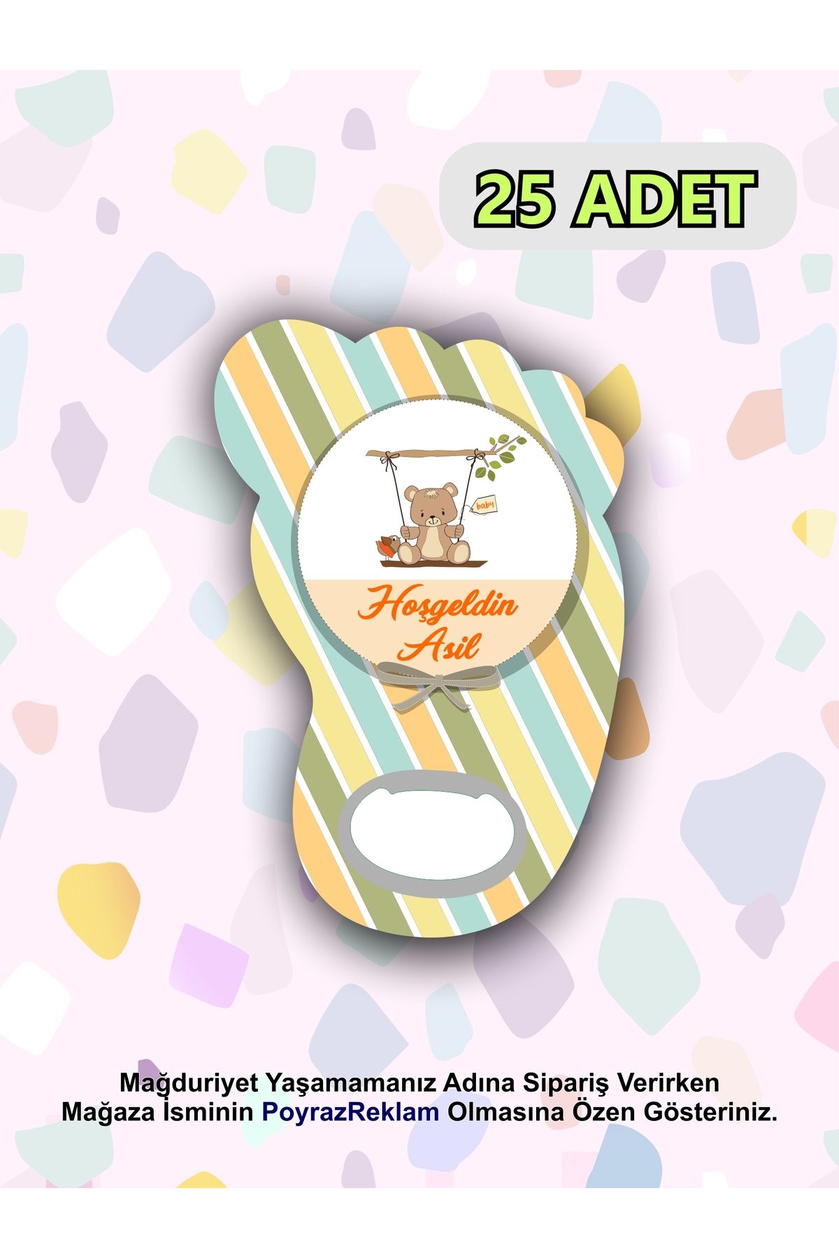 PoyrazReklamTasarım Ayak Şeklinde Magnet Açacak - Bebek - Yenidoğan - Baby Shower - Erkek/Kız Bebek Hediyelik (25 ADET)
