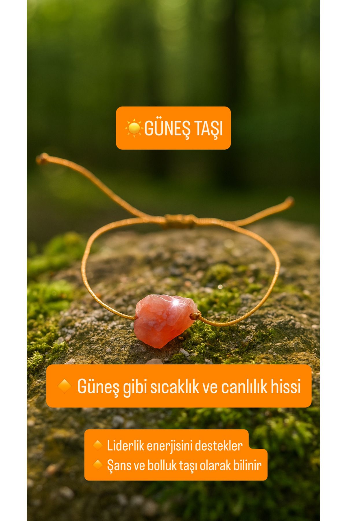MODA 🌞 Güneş Gibi Parlayan Doğal Taş Enerjisi! 🌟 İçindeki Işıltıyı Uyandır: Güneş Taşıyla Tanış!