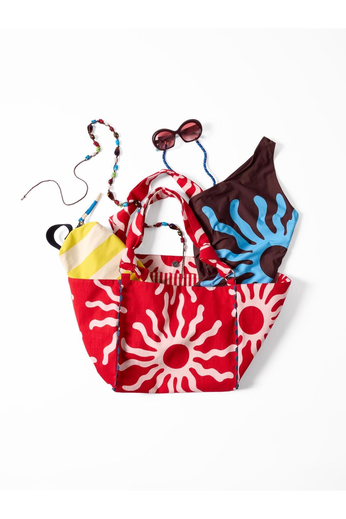 PARFOIS Desenli %100 Pamuk Shopper Çanta