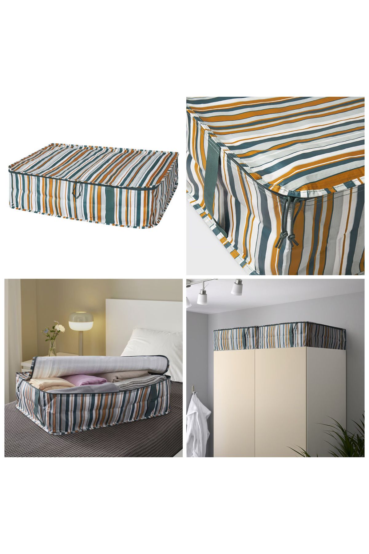 IKEA SACKKARRA Çok Renkli 69x51x19 cm Hurç Elbise Çarşaf Nevresim Giysi Saklama Kutusu Organizer