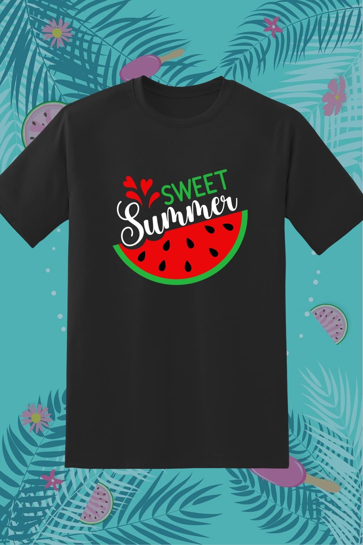 362BASKI Yaz Temalı Karpuz Sweet Summer Watermelon Baskılı Tshirt