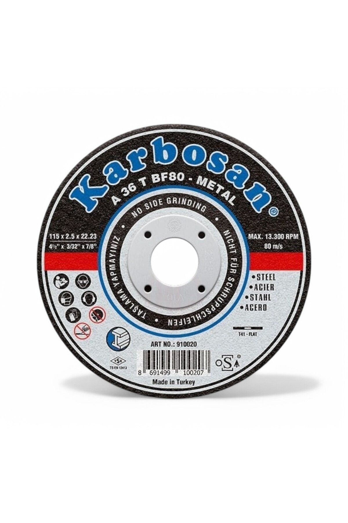 NZB Metal Kesici Taş Disk Taşlama Spiral Demir Kesme Diski 115x2.5x22.23 mm