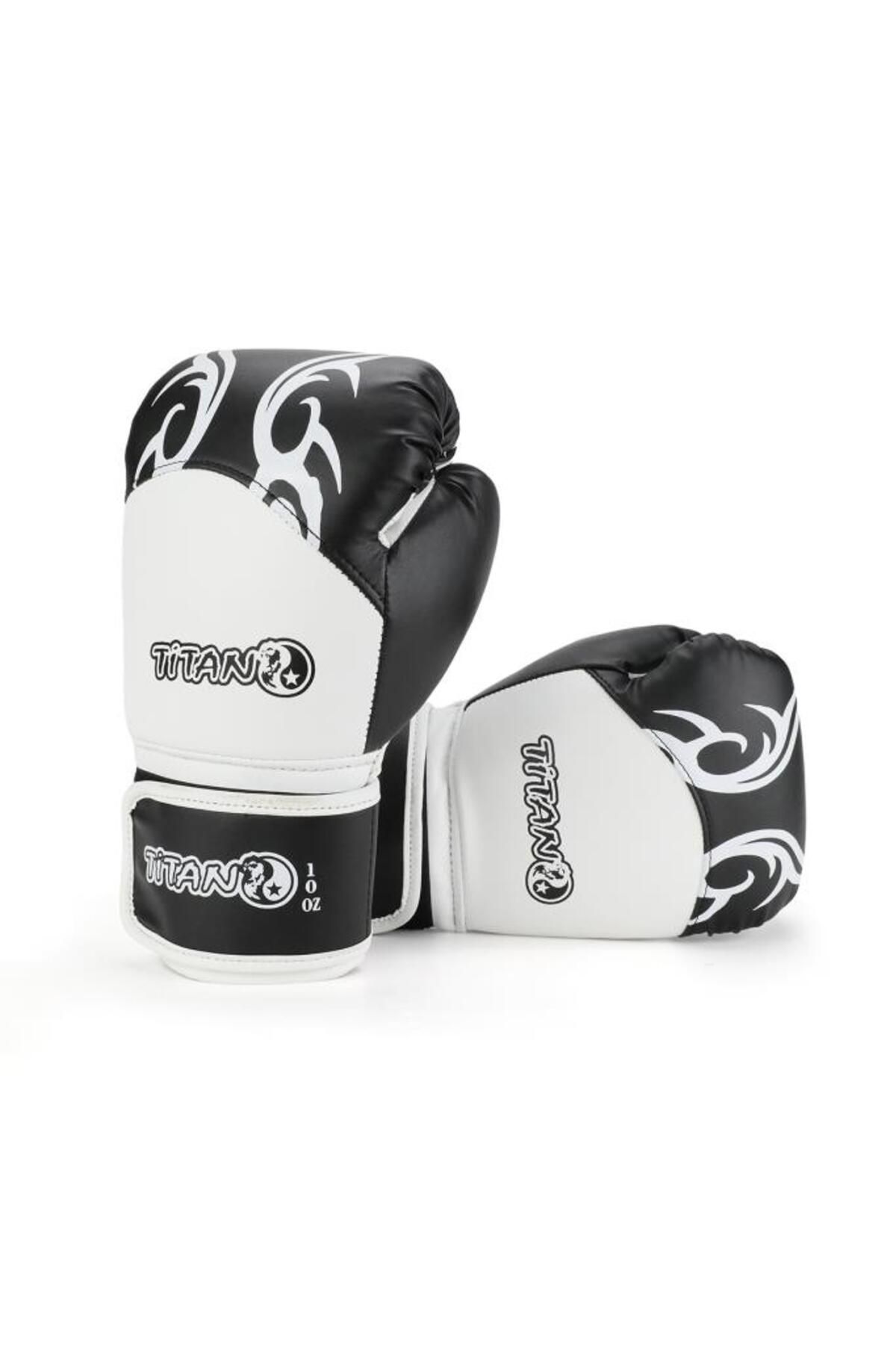 Titan Sport TİTAN SPORT SİYAH BEYAZ İŞLEMELİ MODEL-2 BOKS ELDİVENİ
