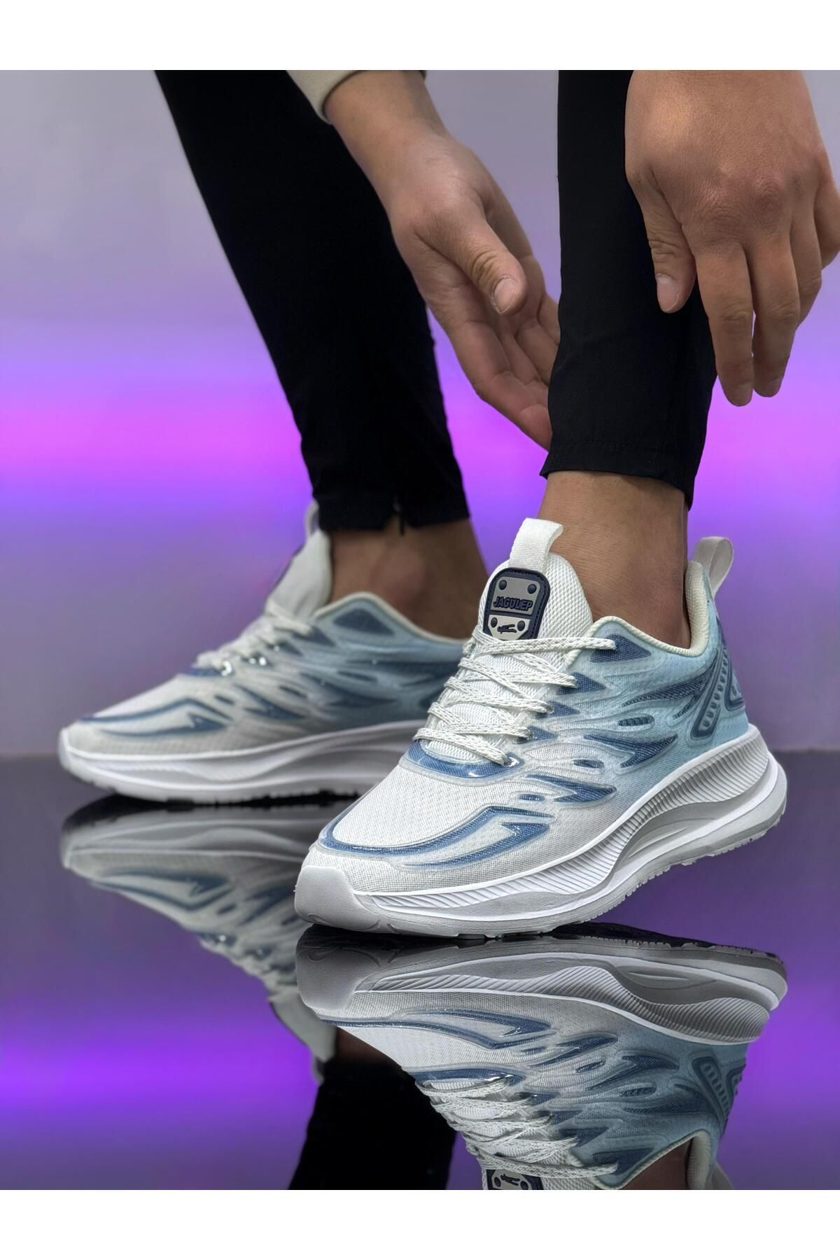 Noyfa taban kalın sneaker model ayakkabı kadın spor erkek spor bez spor