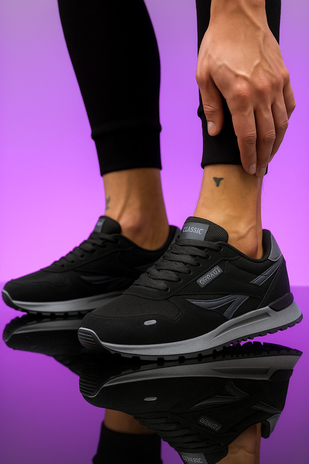 Noyfa kaymaz taban sneaker erkek spor spor ayakkabı bez ayakkabı