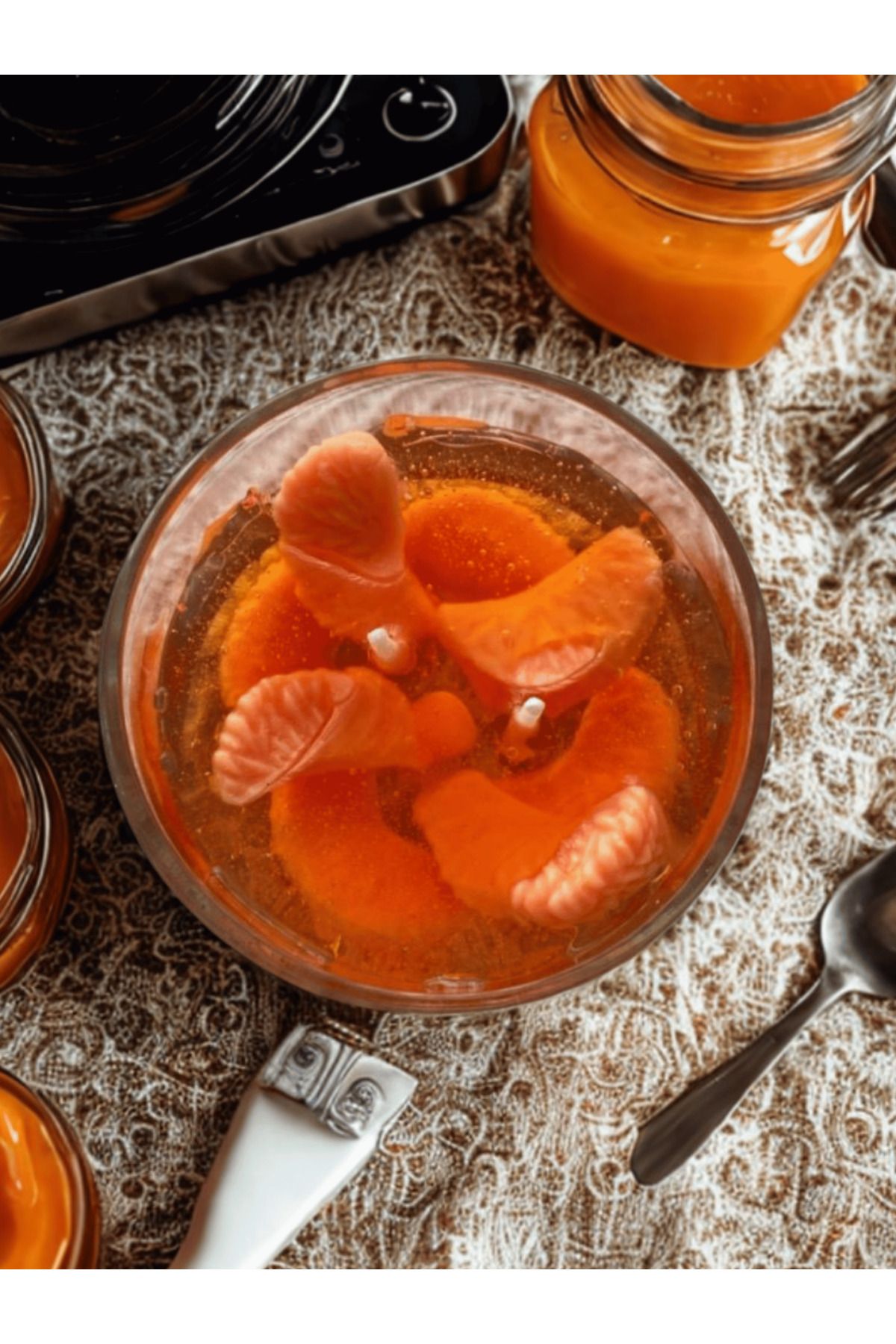 RAEL AURA Turunçgil Kokulu Mandalina Reçeli Mum | El Yapımı | Aromatik Dekoratif Mum