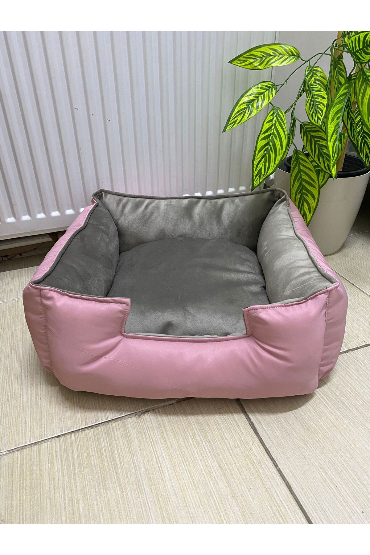 Family Bed Pembe Elyaf Dolgulu Yıkanabilir Kedi/köpek Yatağı 50x50cm
