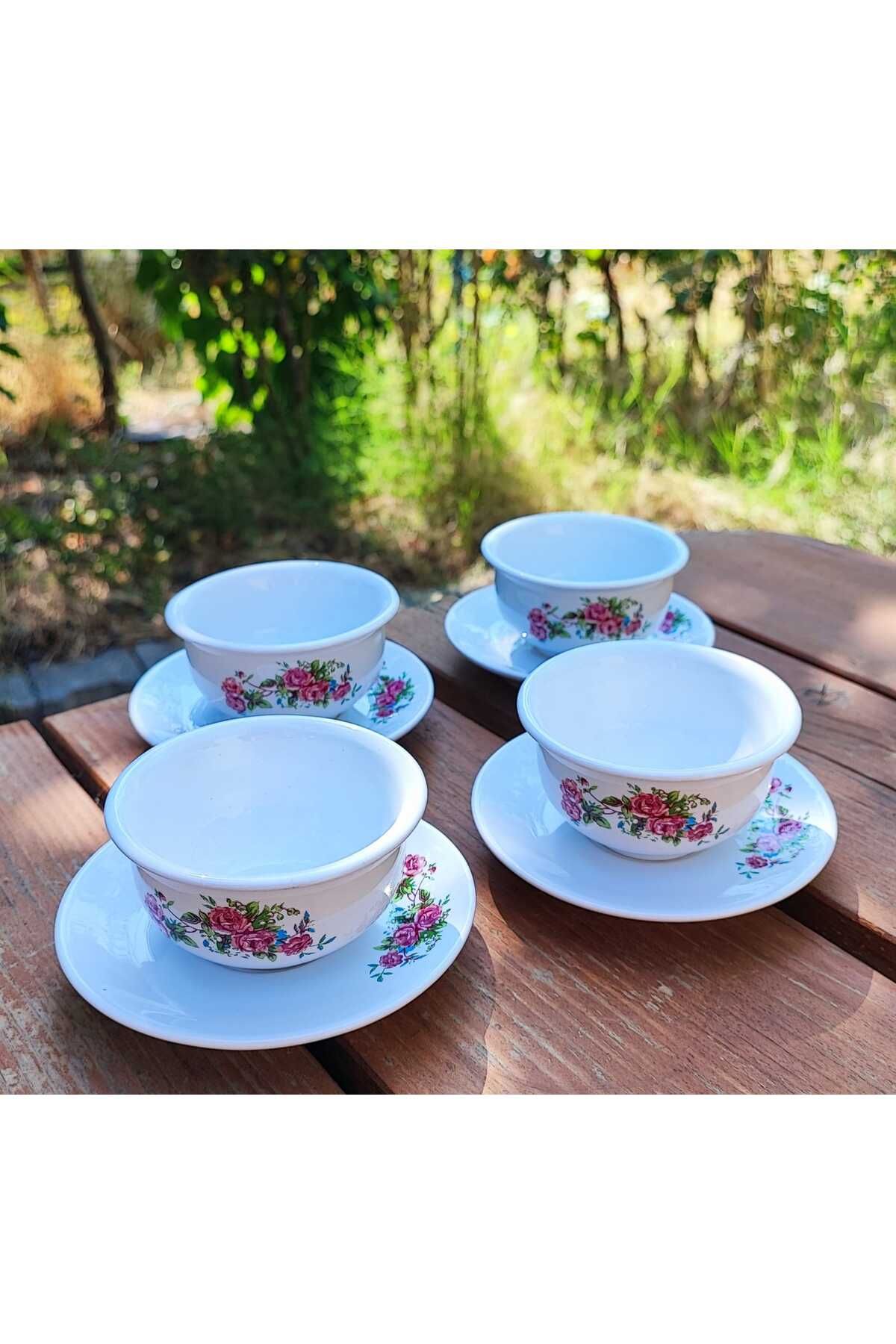 Home Osmanlı Kahve Fincanı, Gül Desenli, 4 Kişilik